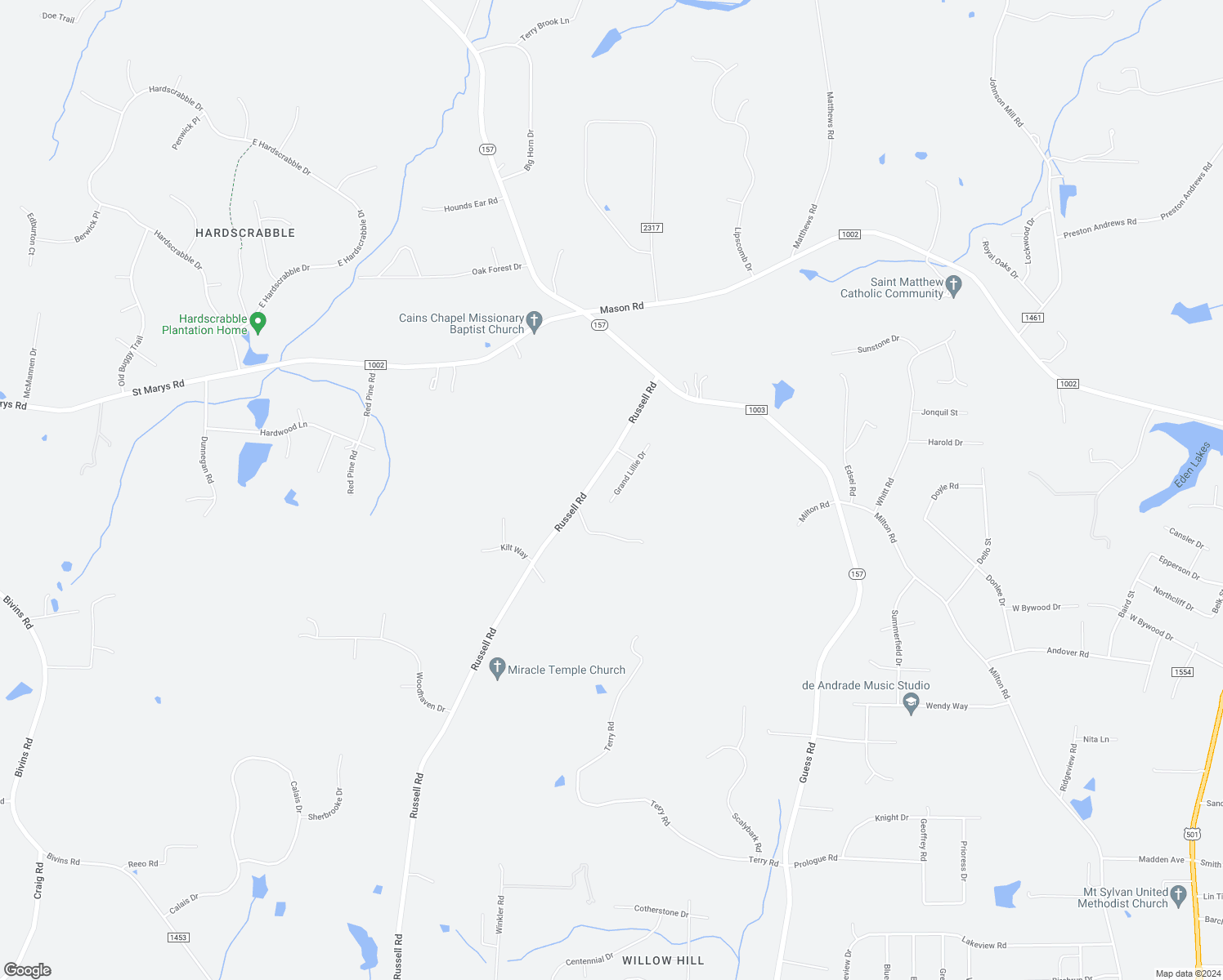 map of restaurants, bars, coffee shops, grocery stores, and more near 7709 Grand Lillie Drive in Durham