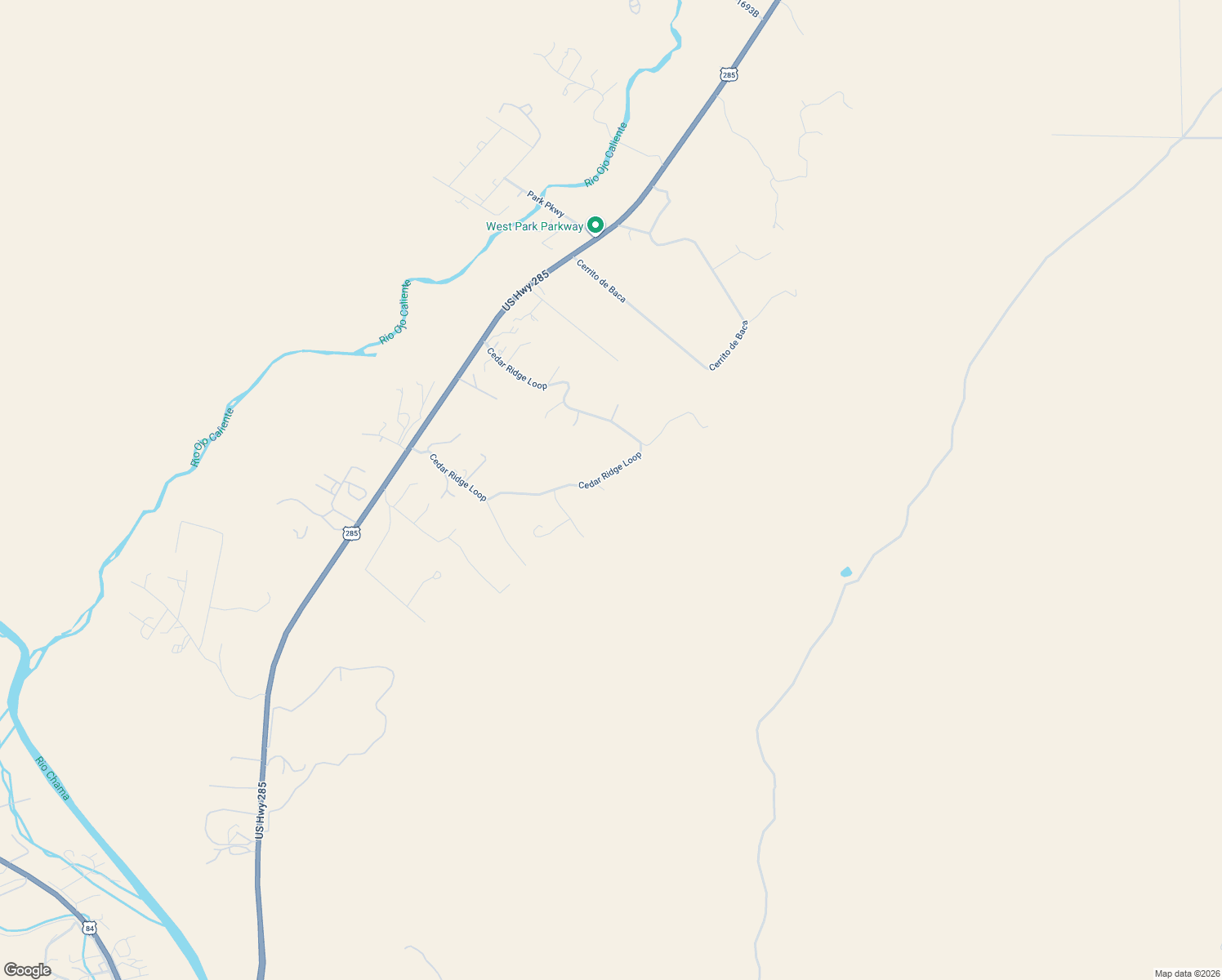 map of restaurants, bars, coffee shops, grocery stores, and more near 64 Cedar Ridge Loop in Medanales