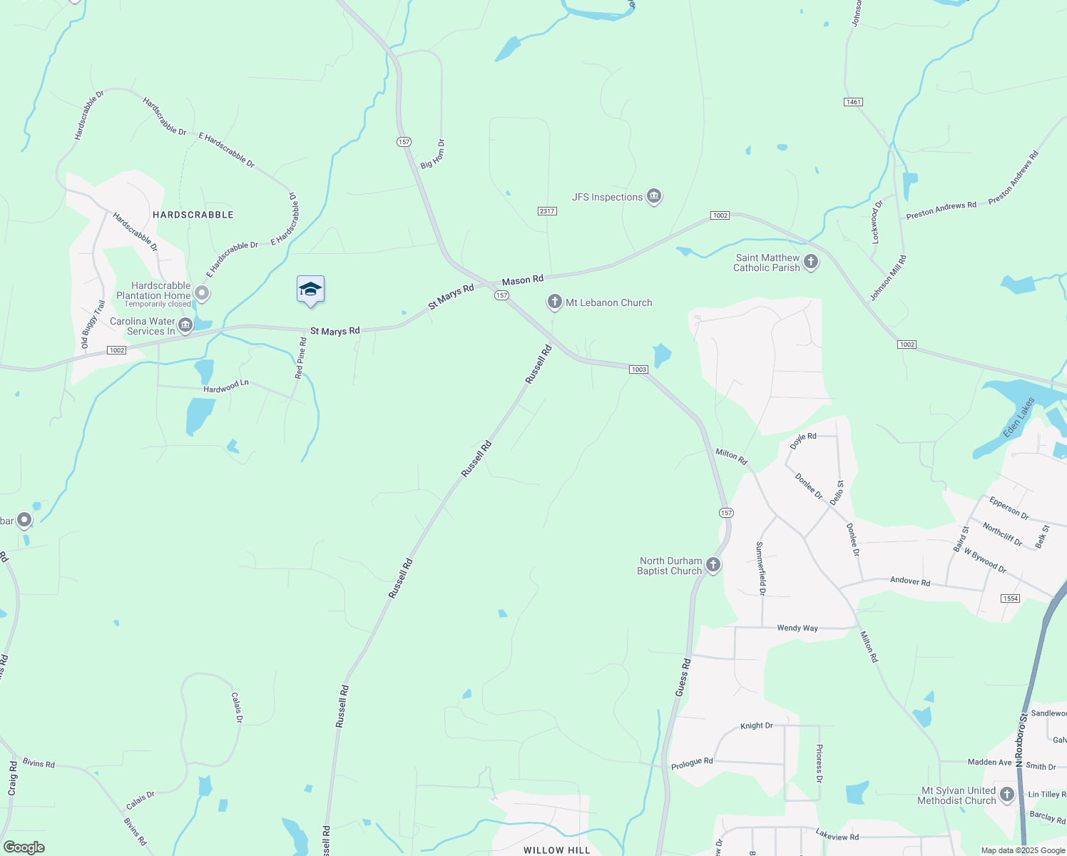 map of restaurants, bars, coffee shops, grocery stores, and more near 7722 Grand Lillie Drive in Durham