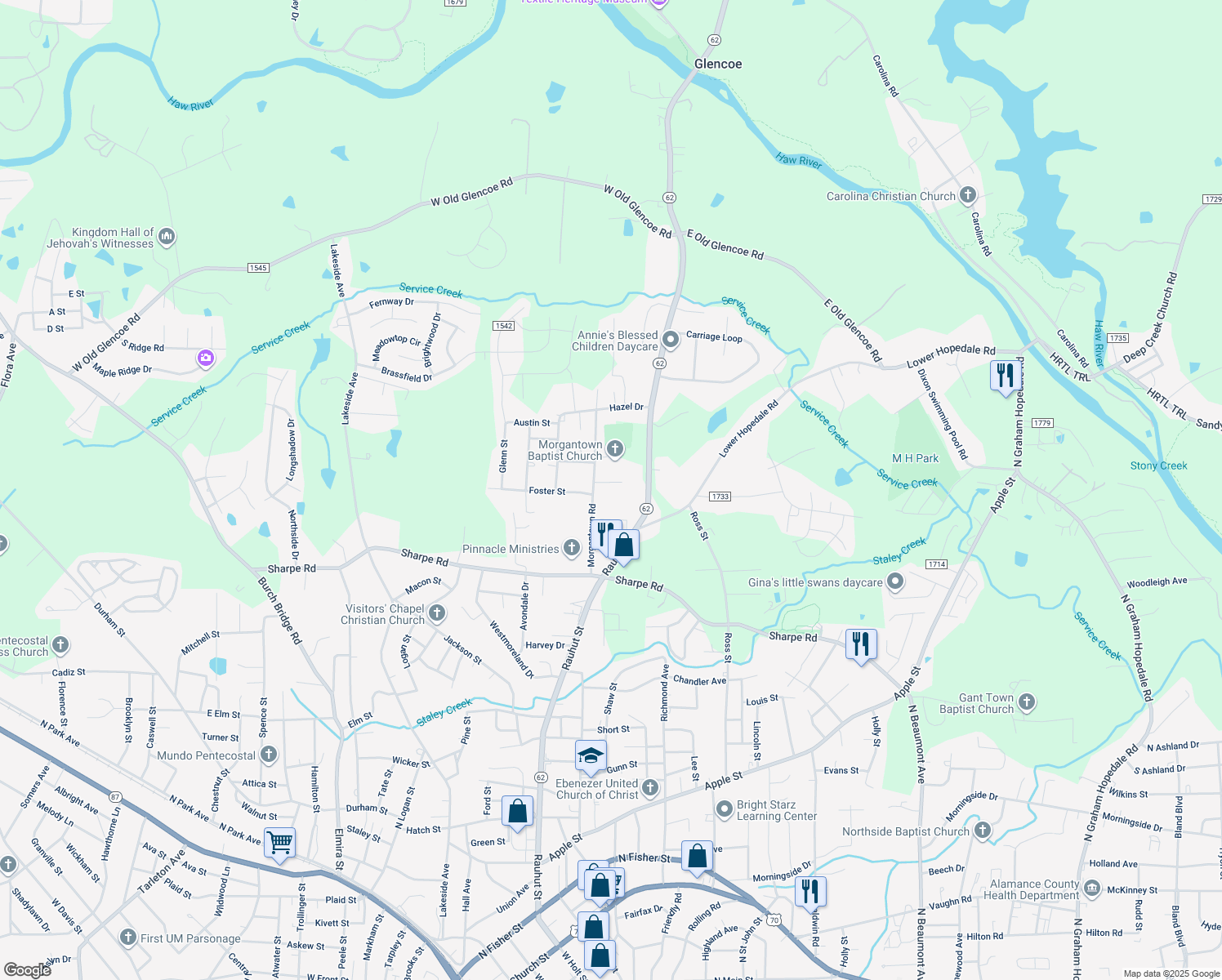 map of restaurants, bars, coffee shops, grocery stores, and more near 112 Lester Court in Burlington
