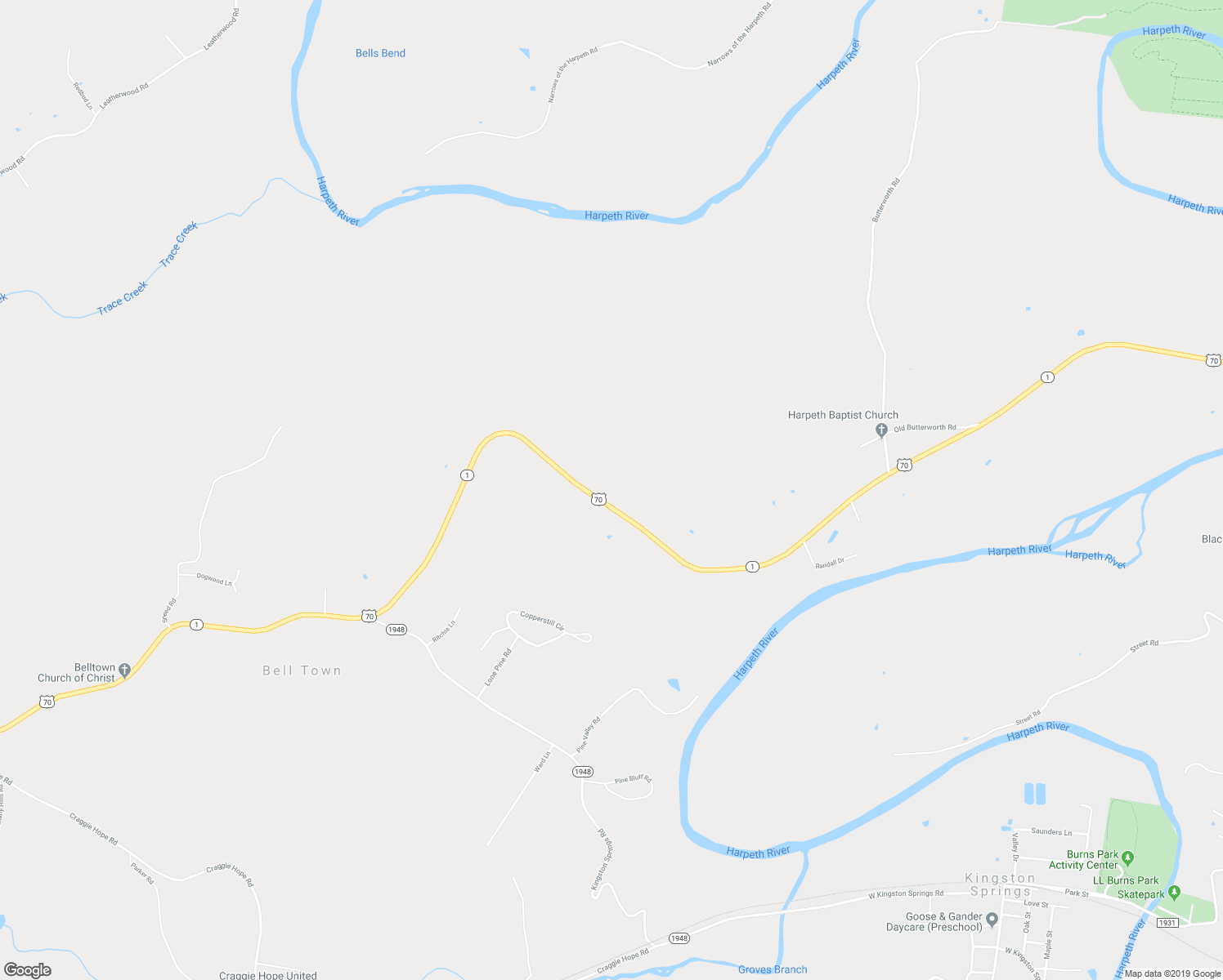 map of restaurants, bars, coffee shops, grocery stores, and more near 1778 U.S. 70 in Kingston Springs