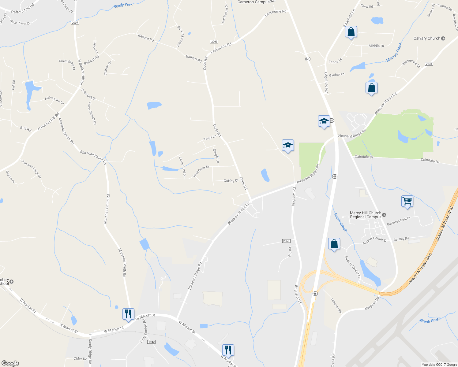 map of restaurants, bars, coffee shops, grocery stores, and more near 8205 Caffey Drive in Colfax