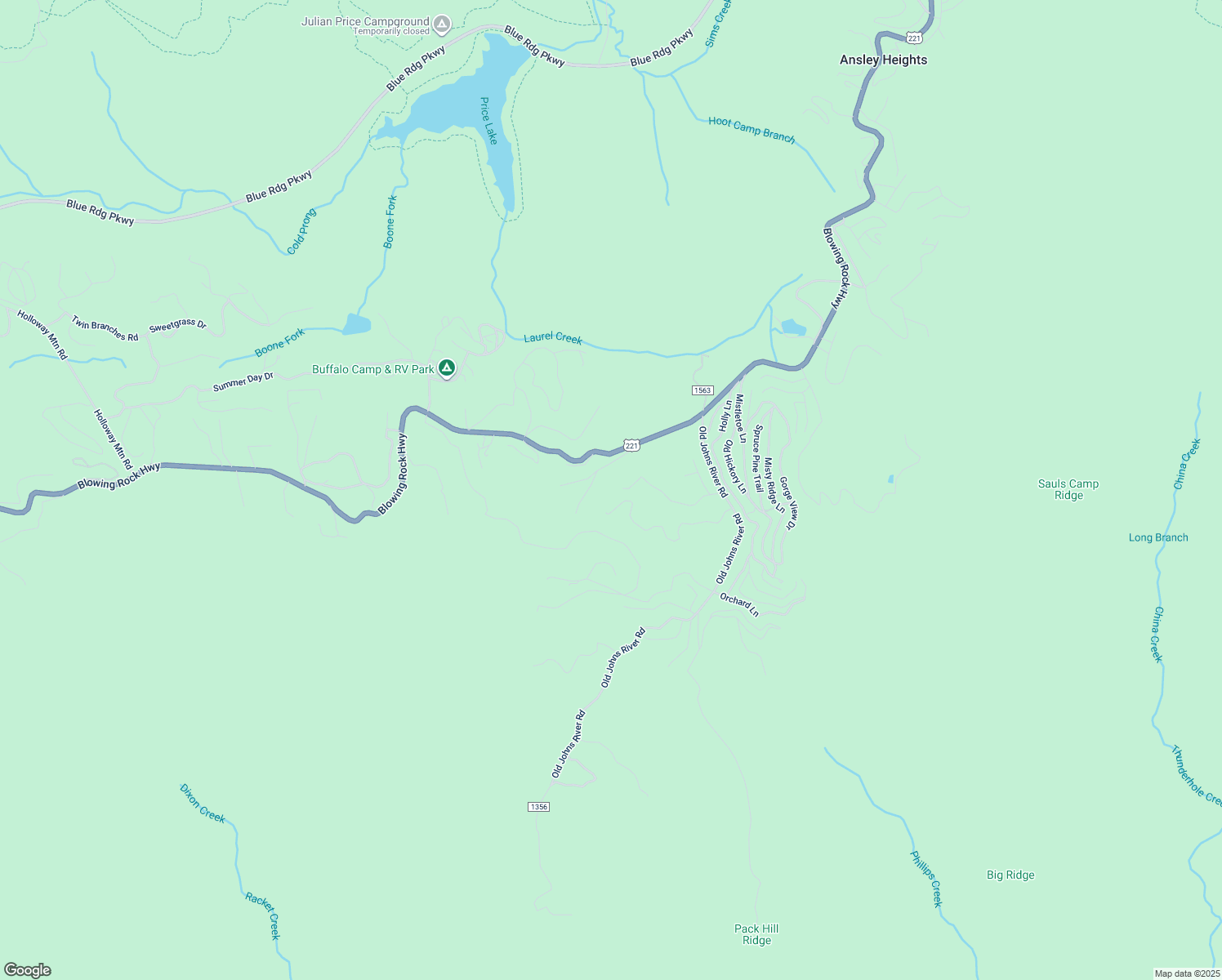 map of restaurants, bars, coffee shops, grocery stores, and more near 140 Sacred Trail in Blowing Rock