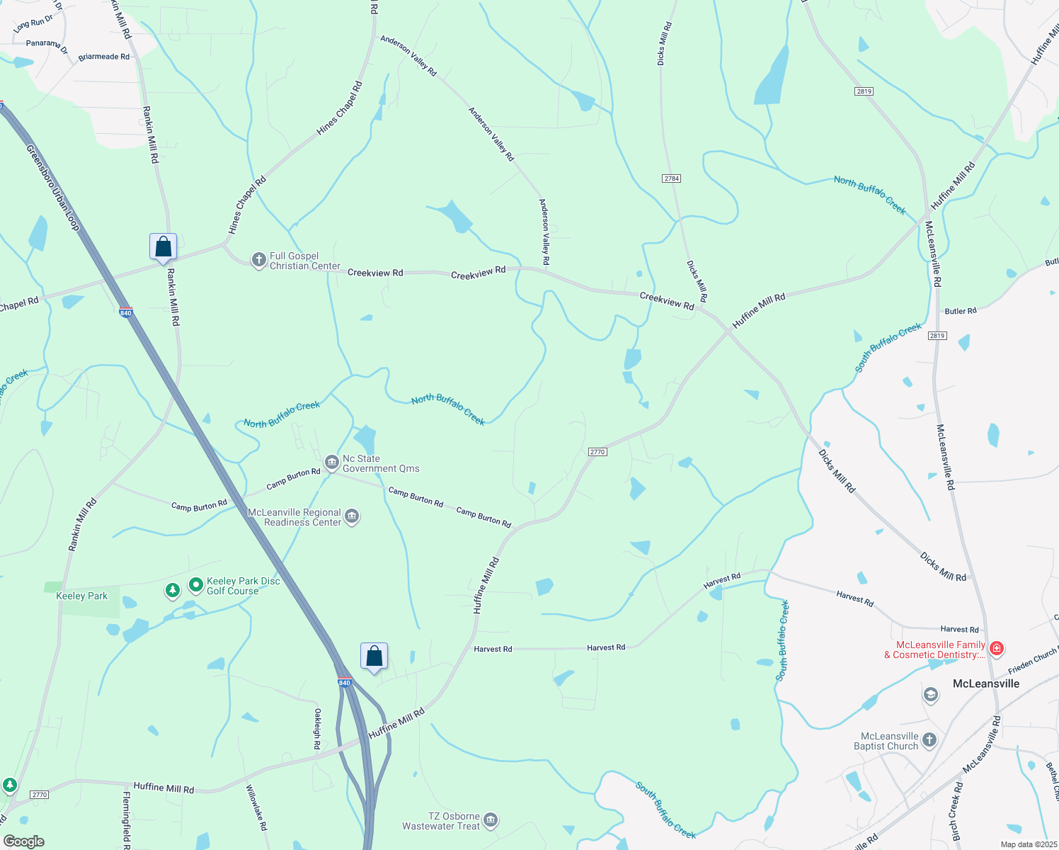 map of restaurants, bars, coffee shops, grocery stores, and more near 2508 Rettrop Dr in McLeansville