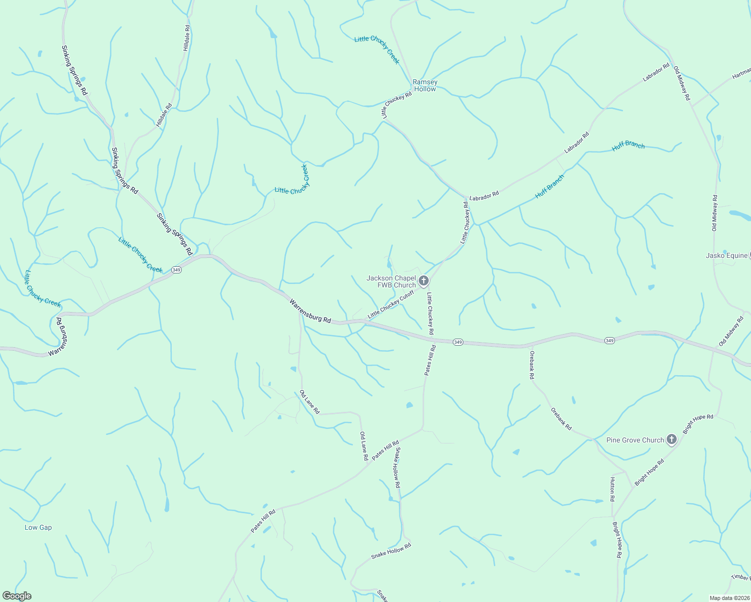 map of restaurants, bars, coffee shops, grocery stores, and more near 65 Little Chuckey Cutoff in Mosheim