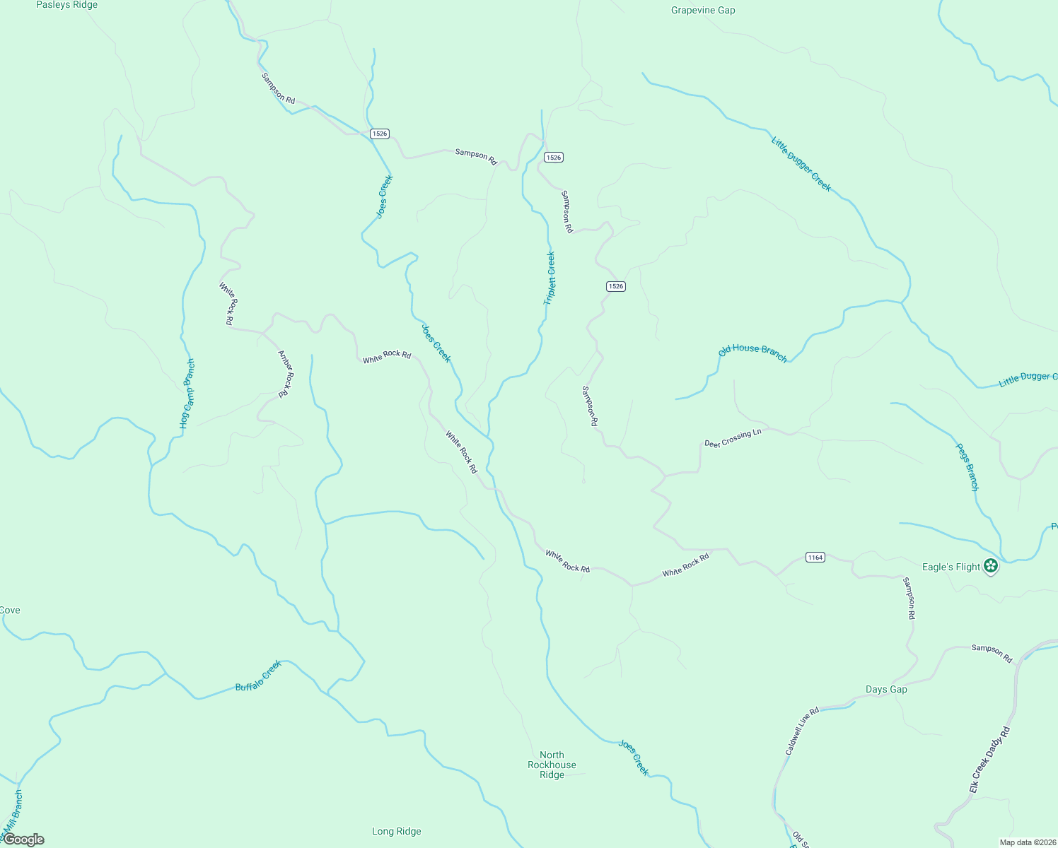 map of restaurants, bars, coffee shops, grocery stores, and more near 154 Rocky Top Road in Lenoir