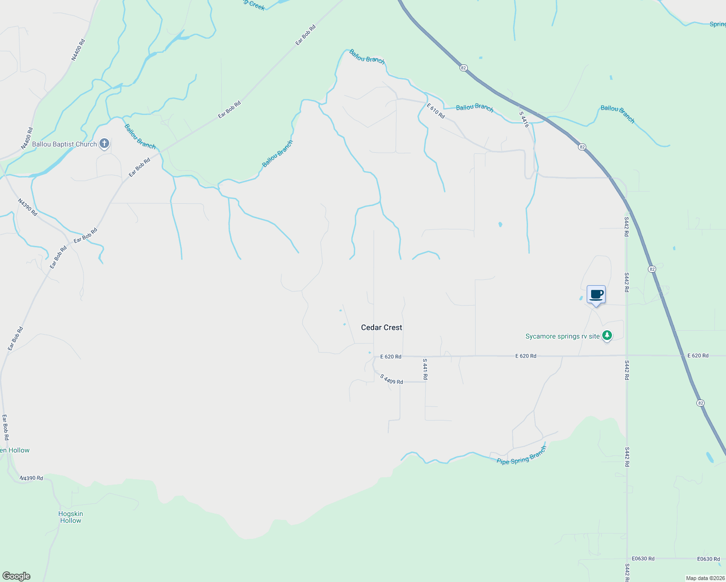 map of restaurants, bars, coffee shops, grocery stores, and more near 12562 South 4409 Road in Locust Grove