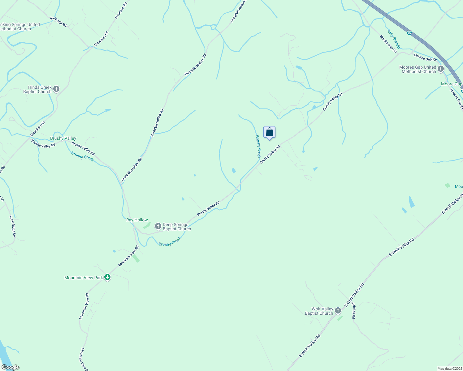 map of restaurants, bars, coffee shops, grocery stores, and more near 893 Brushy Valley Road in Heiskell