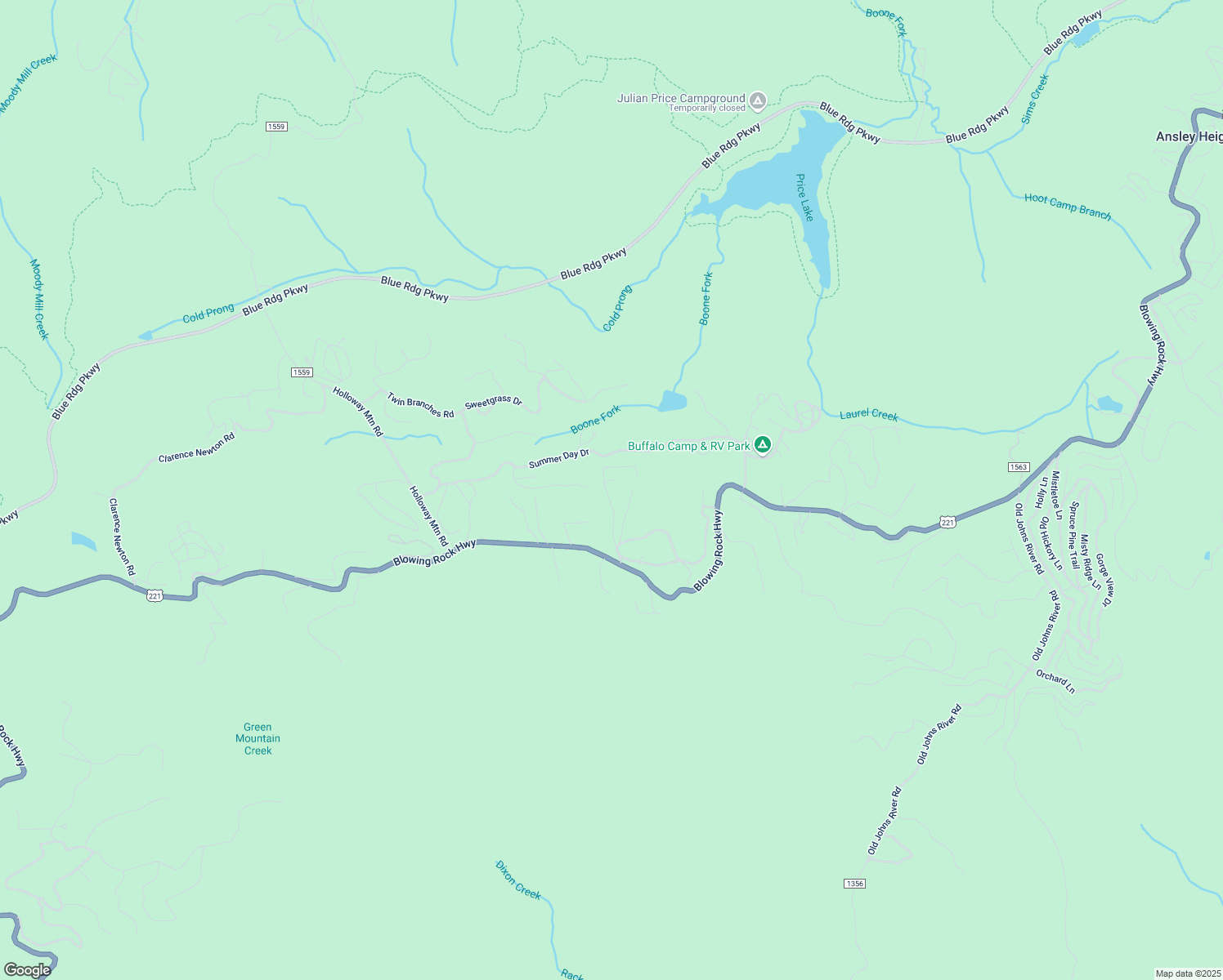 map of restaurants, bars, coffee shops, grocery stores, and more near 322 Summer Haven Lane in Blowing Rock
