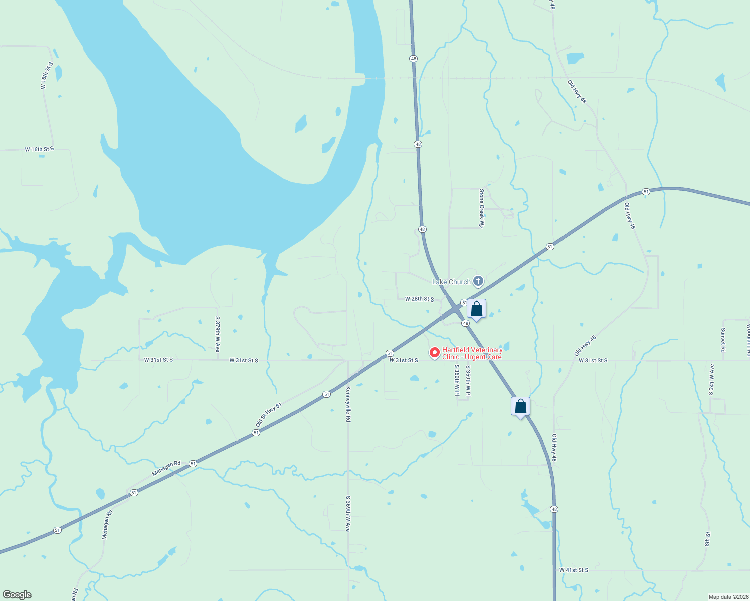 map of restaurants, bars, coffee shops, grocery stores, and more near 36658 W 28th Pl S in Mannford