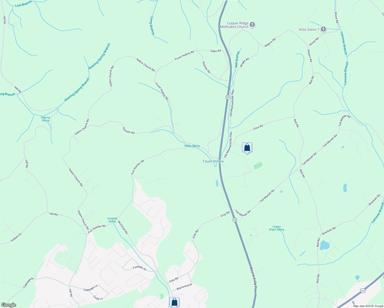 map of restaurants, bars, coffee shops, grocery stores, and more near 5720 Fort Sumter Road in Knoxville