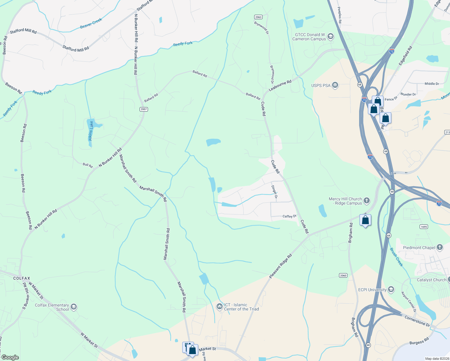 map of restaurants, bars, coffee shops, grocery stores, and more near 8506 Masons Pond Drive in Colfax