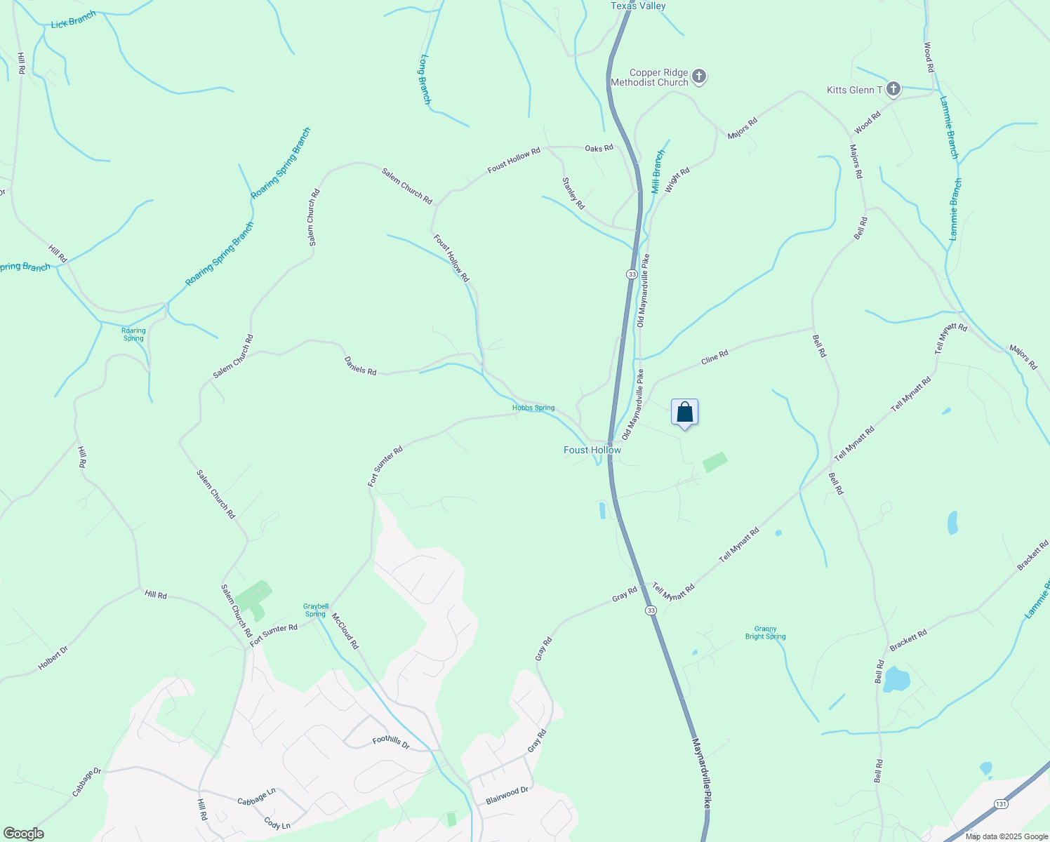 map of restaurants, bars, coffee shops, grocery stores, and more near 5724 Fort Sumter Road in Knoxville