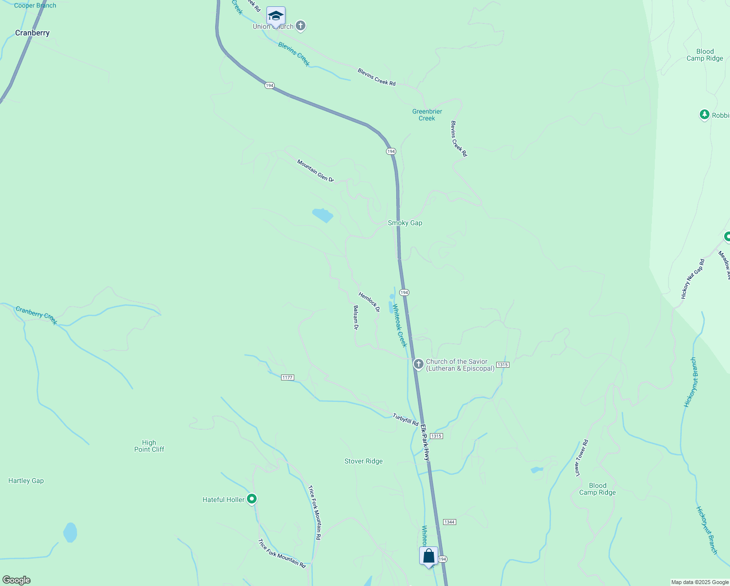 map of restaurants, bars, coffee shops, grocery stores, and more near 832 Hemlock Drive in Newland