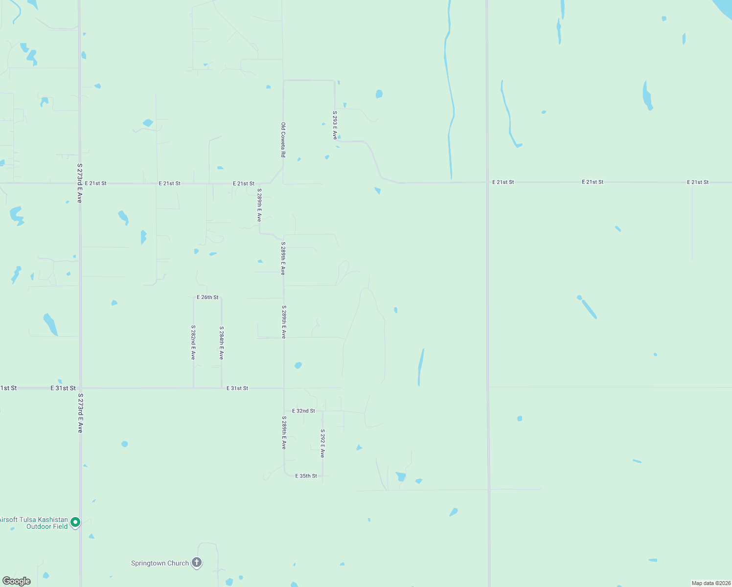 map of restaurants, bars, coffee shops, grocery stores, and more near 2601 South 294th East Avenue in Broken Arrow