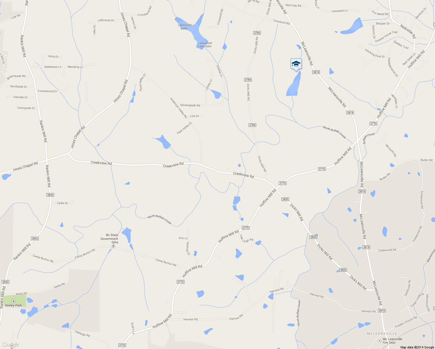 map of restaurants, bars, coffee shops, grocery stores, and more near 4714 Creekview Rd in McLeansville
