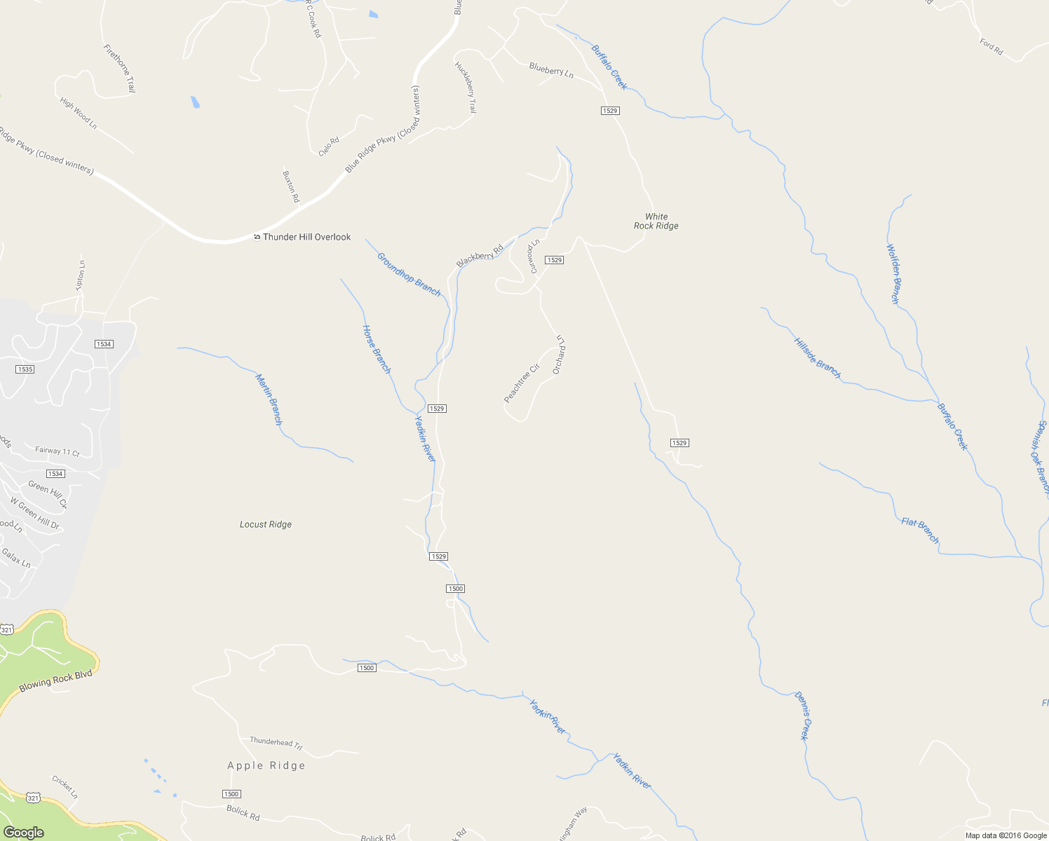 map of restaurants, bars, coffee shops, grocery stores, and more near 1639 Orchard Lane in Boone