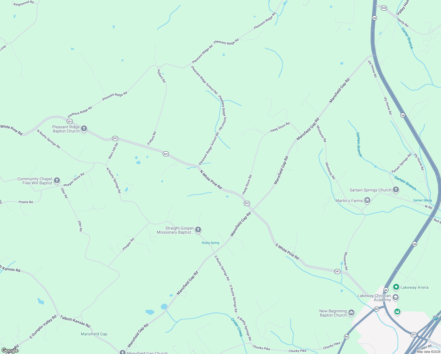 map of restaurants, bars, coffee shops, grocery stores, and more near 214 North White Pine Road in Jefferson