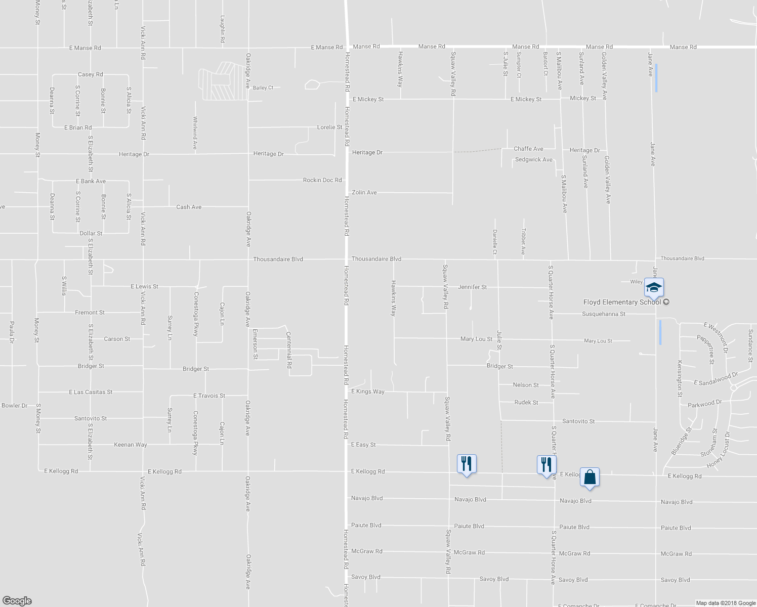 map of restaurants, bars, coffee shops, grocery stores, and more near 6210 Hawkins Way in Pahrump