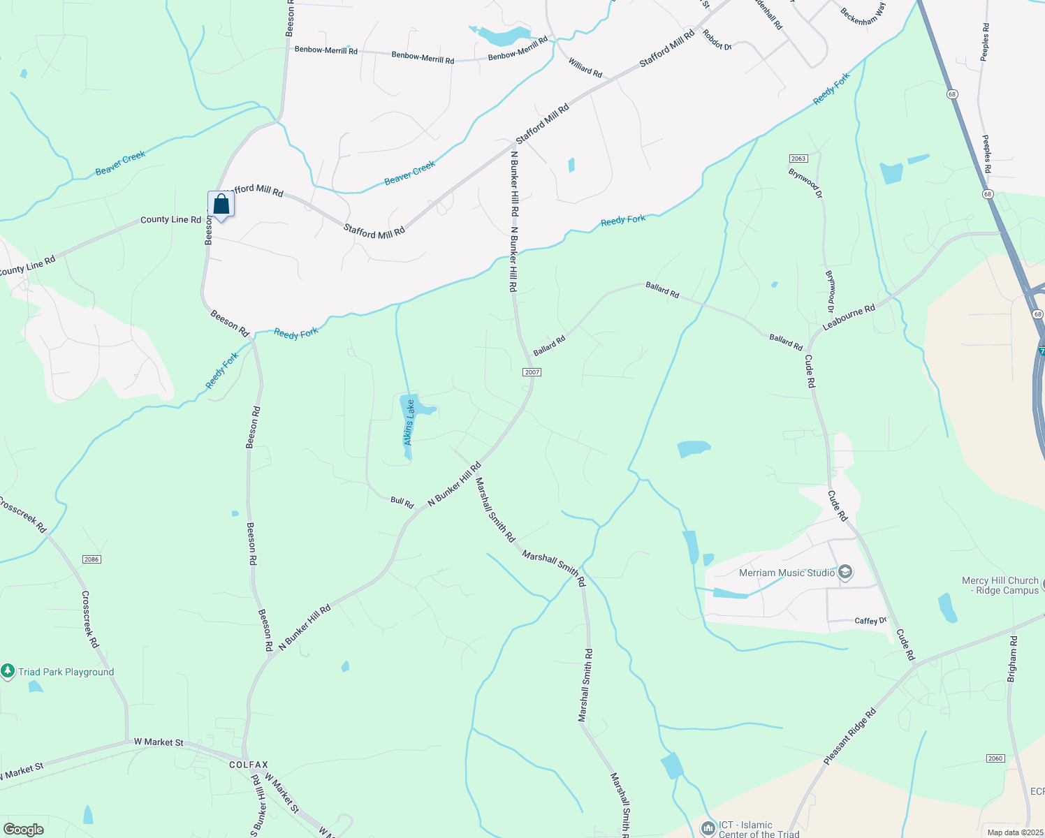 map of restaurants, bars, coffee shops, grocery stores, and more near 8409 Point Oak Drive in Colfax