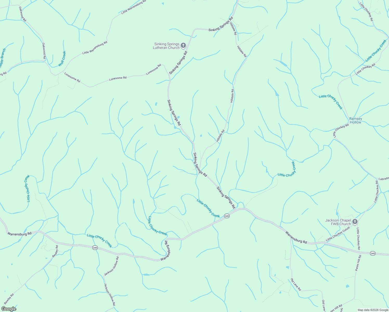 map of restaurants, bars, coffee shops, grocery stores, and more near 3780 Sinking Springs Road in Midway