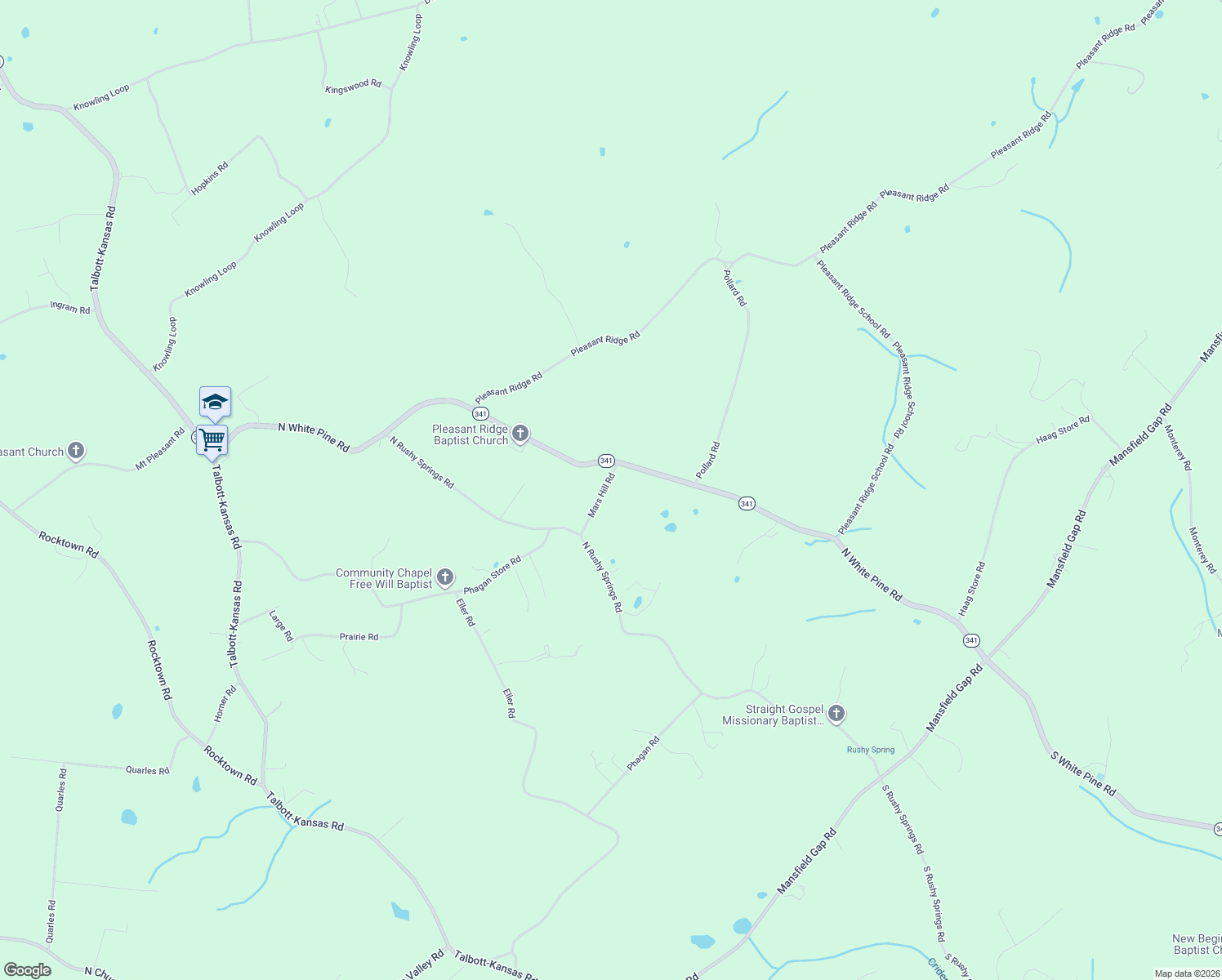 map of restaurants, bars, coffee shops, grocery stores, and more near 2020 Mars Hill Rd in Jefferson