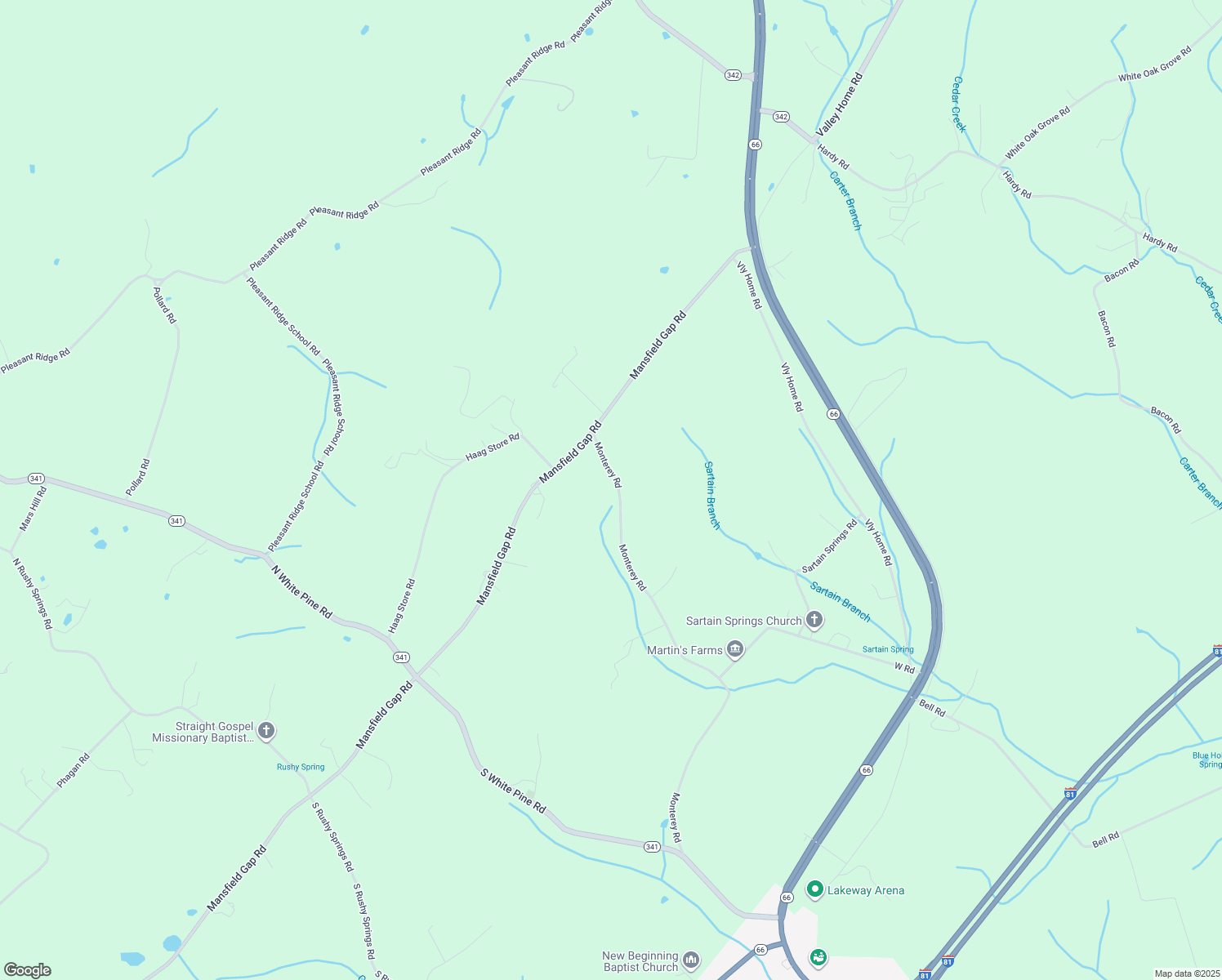 map of restaurants, bars, coffee shops, grocery stores, and more near 2143 Monterey Road in Jefferson County