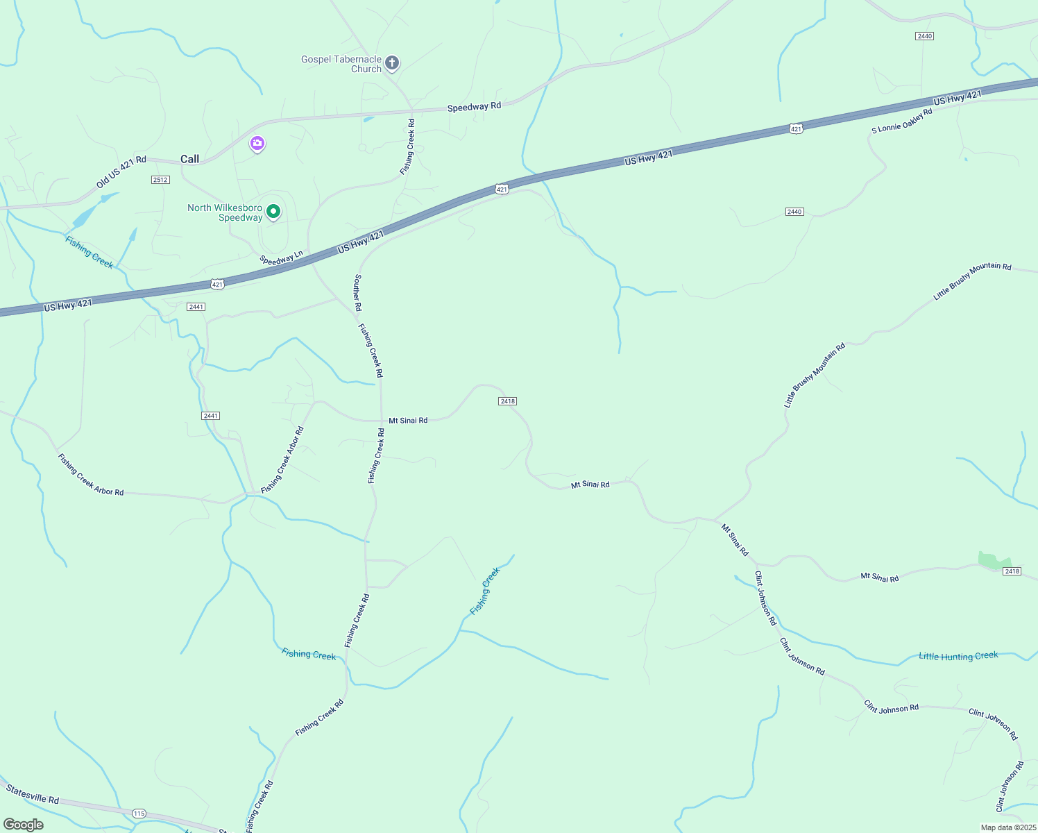 map of restaurants, bars, coffee shops, grocery stores, and more near 891 Mount Sinai Road in Wilkesboro
