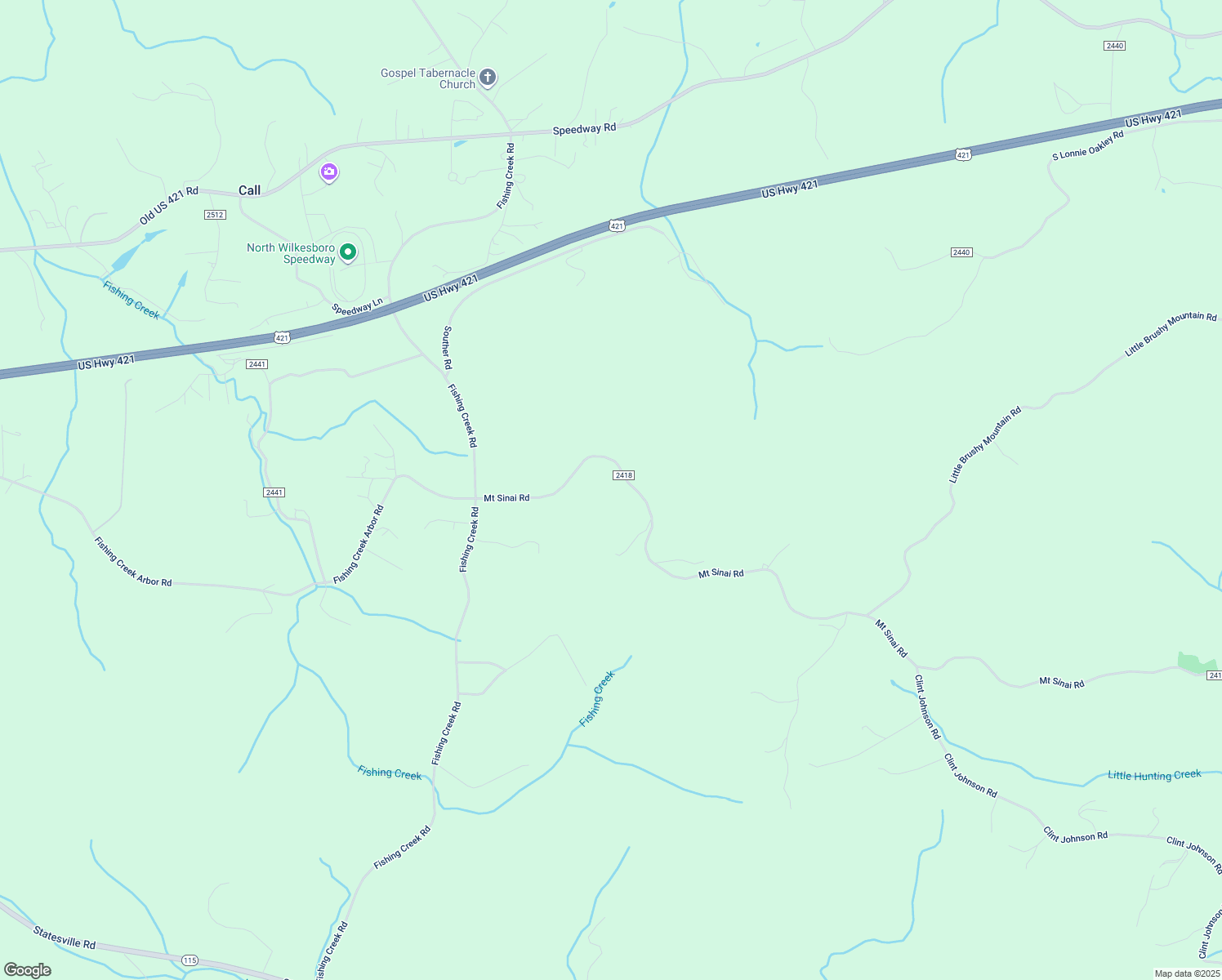 map of restaurants, bars, coffee shops, grocery stores, and more near 622 Mount Sinai Road in Wilkesboro
