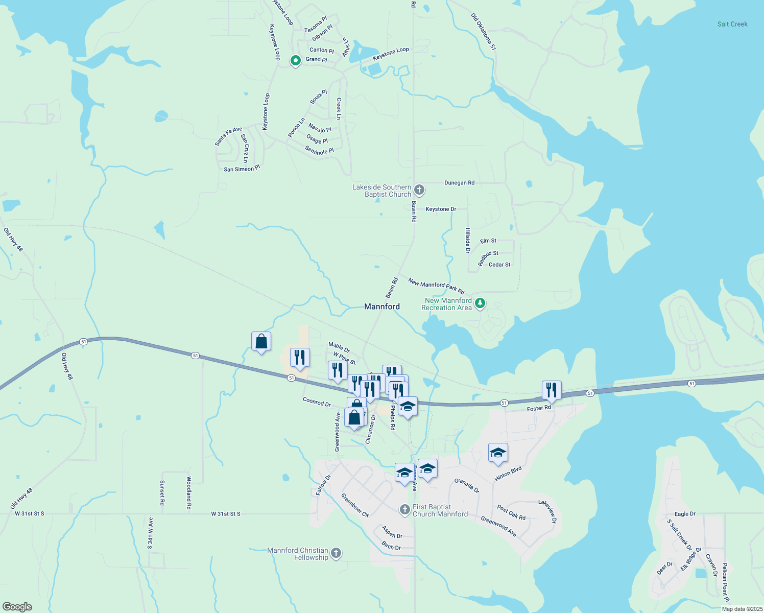 Mannford OK Walk Score