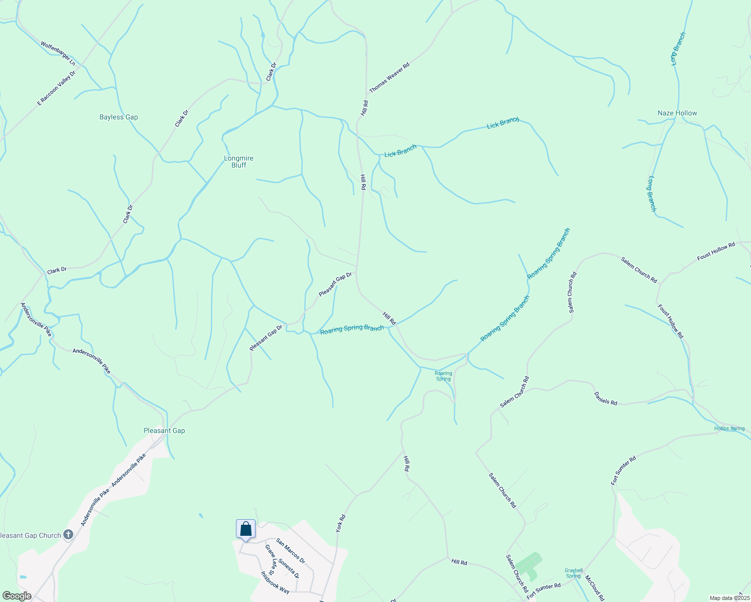 map of restaurants, bars, coffee shops, grocery stores, and more near 8922 Hill Road in Knoxville