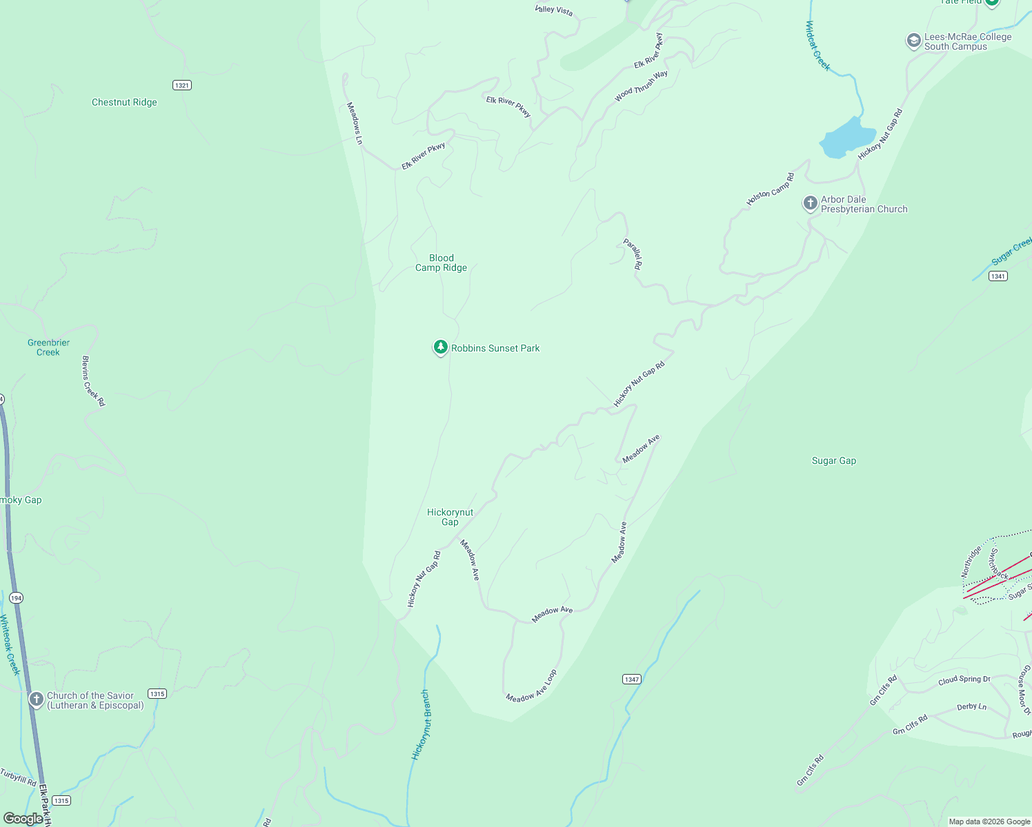 map of restaurants, bars, coffee shops, grocery stores, and more near 5107 Hickory Nut Gap Road in Banner Elk