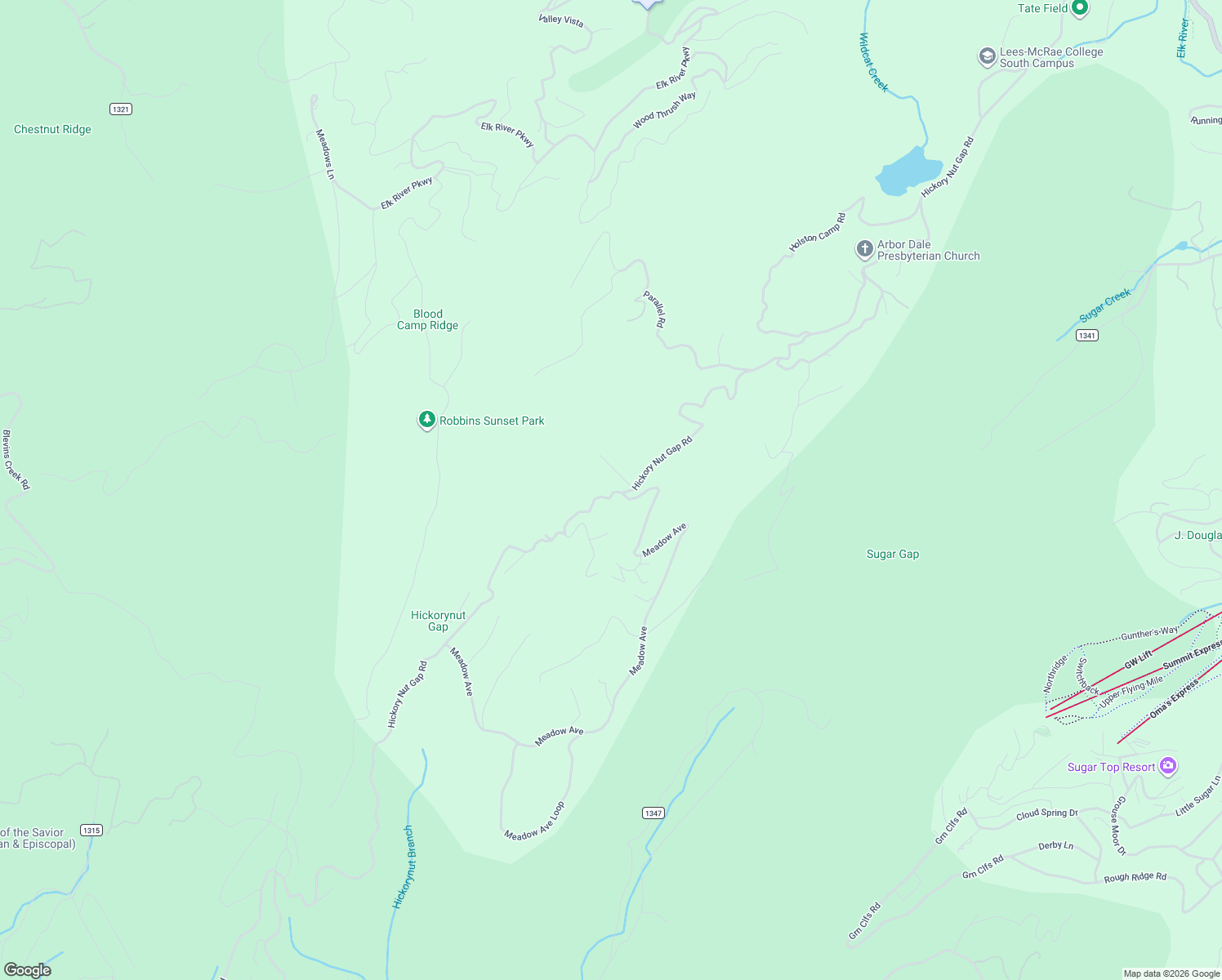 map of restaurants, bars, coffee shops, grocery stores, and more near 5349 Hickory Nut Gap Road in Banner Elk