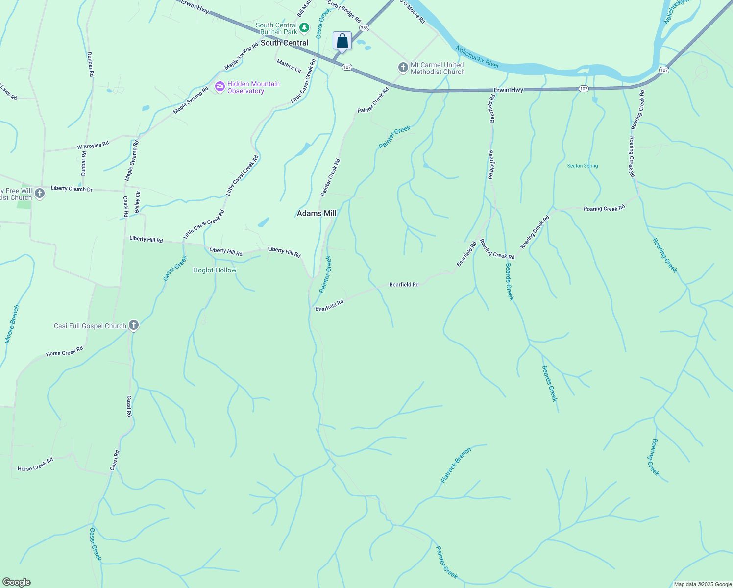 map of restaurants, bars, coffee shops, grocery stores, and more near 441 Bearfield Road in Chuckey