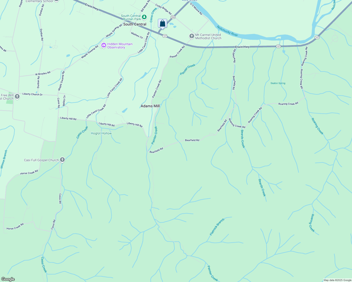 map of restaurants, bars, coffee shops, grocery stores, and more near 441 Bearfield Road in Chuckey