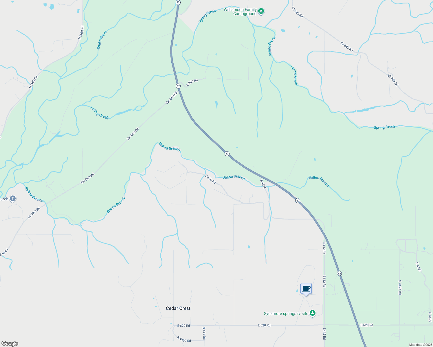 map of restaurants, bars, coffee shops, grocery stores, and more near 5881 East 610 Road in Locust Grove