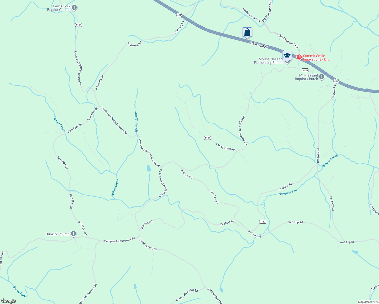 map of restaurants, bars, coffee shops, grocery stores, and more near 2034 Champion Mount Pleasant Road in Ferguson