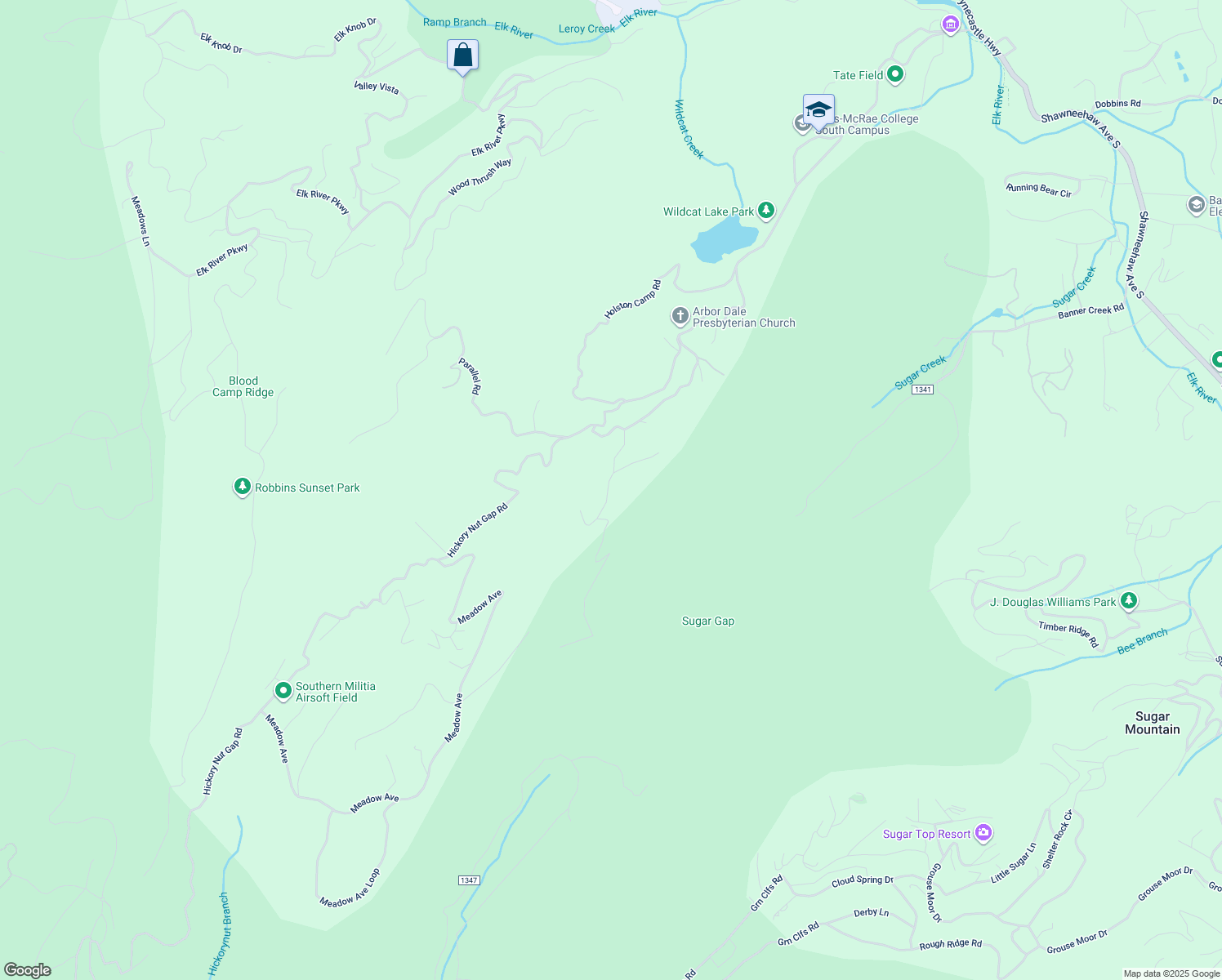 map of restaurants, bars, coffee shops, grocery stores, and more near 133 Smith Cemetary Road in Banner Elk