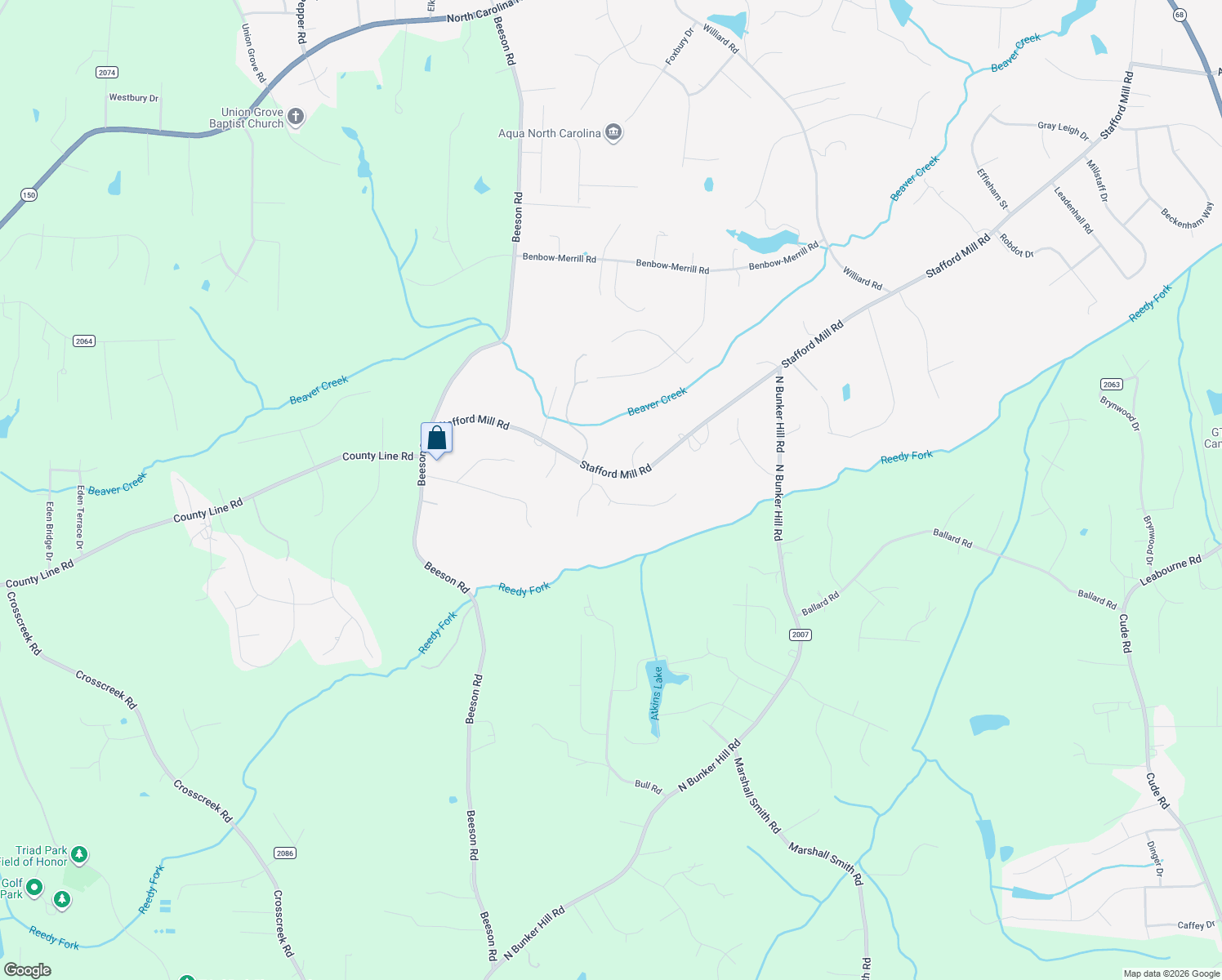 map of restaurants, bars, coffee shops, grocery stores, and more near 8450 Alice Player Drive in Oak Ridge