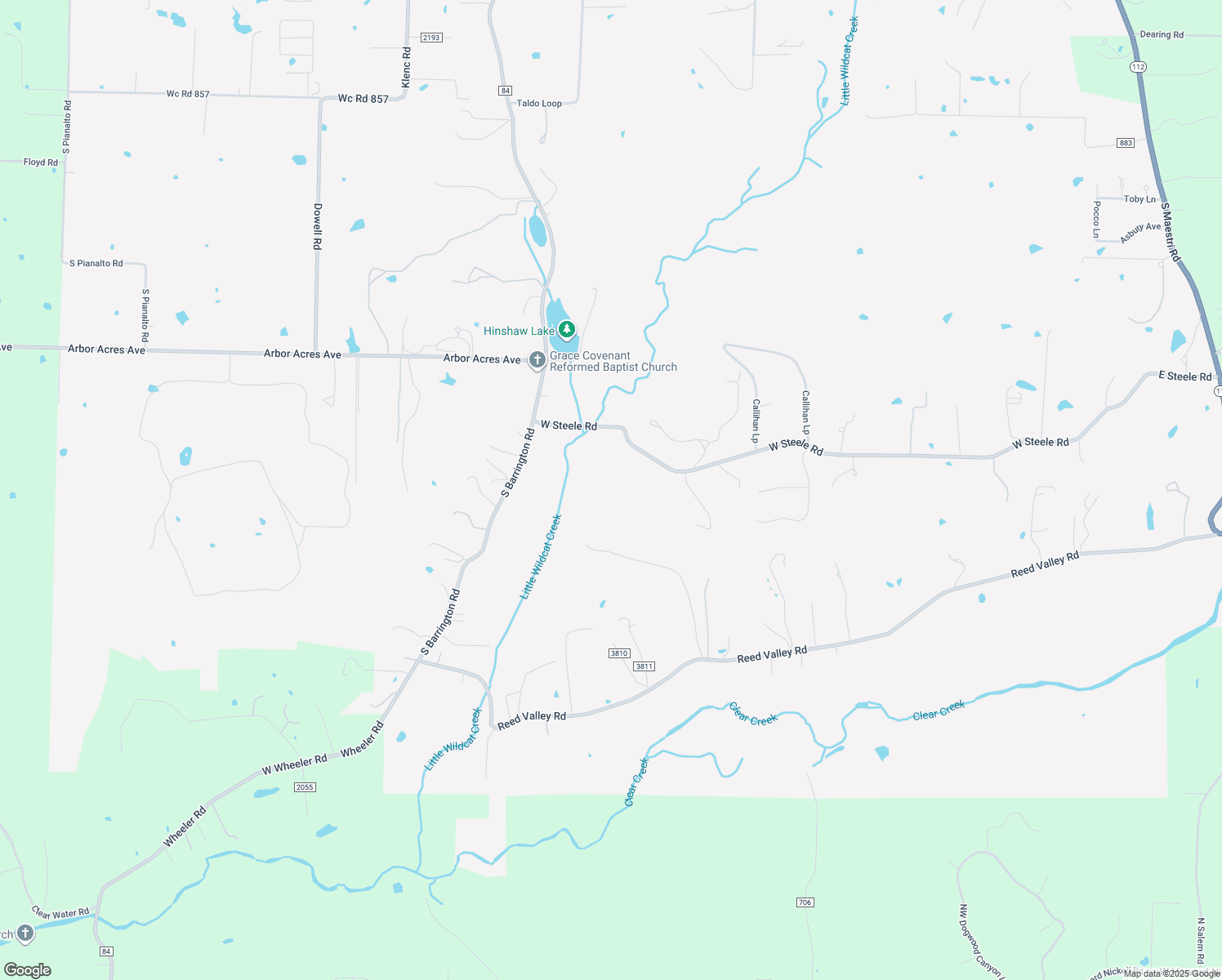 map of restaurants, bars, coffee shops, grocery stores, and more near 369 East Steele Road in Springdale