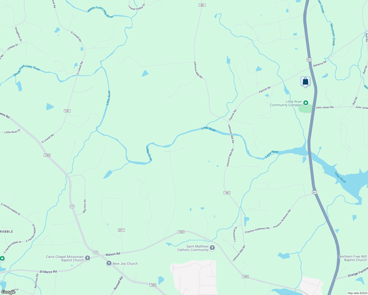 map of restaurants, bars, coffee shops, grocery stores, and more near 1906 Trail Two in Durham