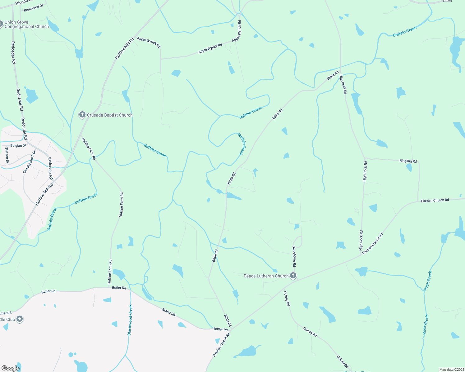 map of restaurants, bars, coffee shops, grocery stores, and more near 3964 Bittle Road in Gibsonville