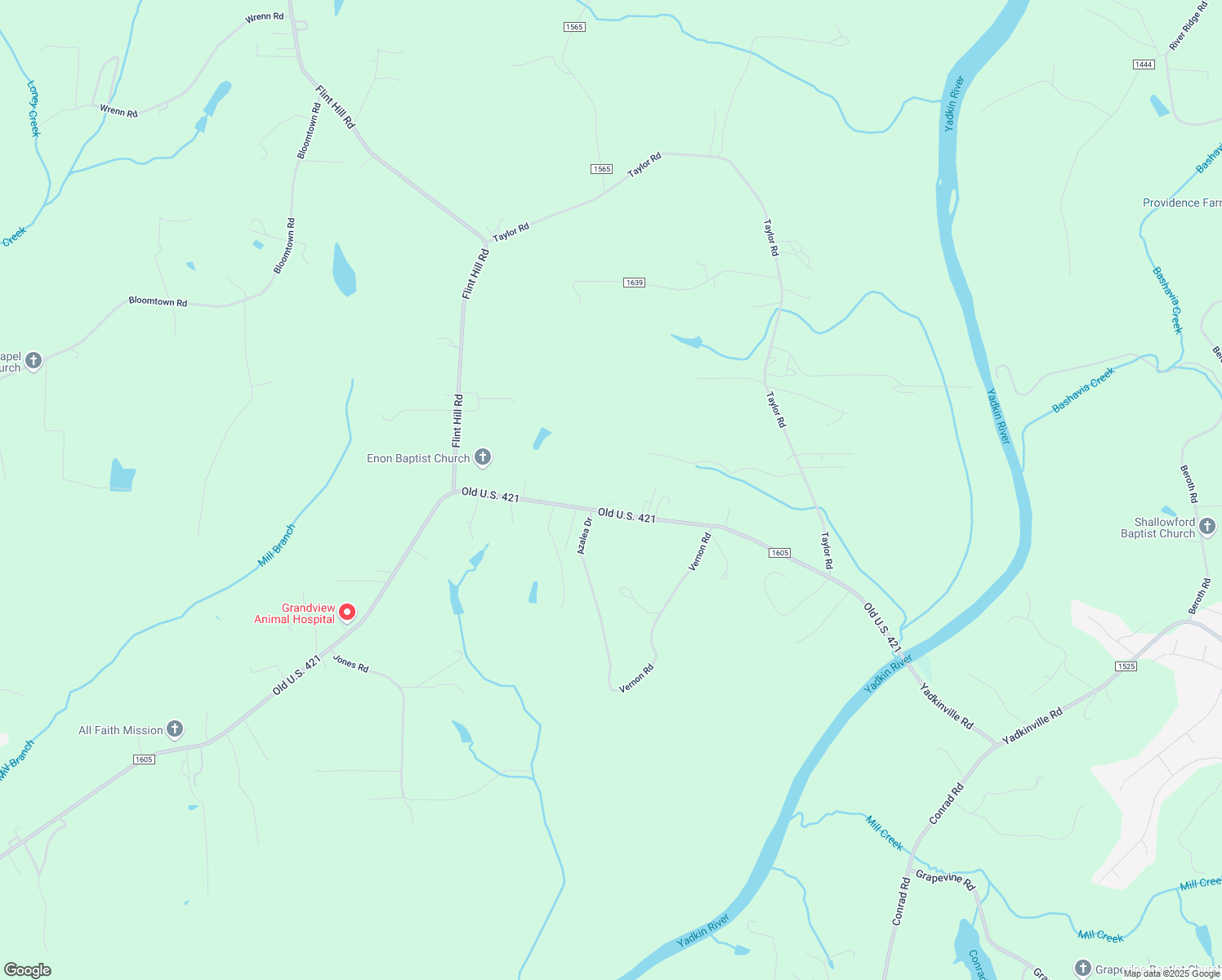 map of restaurants, bars, coffee shops, grocery stores, and more near 6501 Old U.S. 421 in East Bend