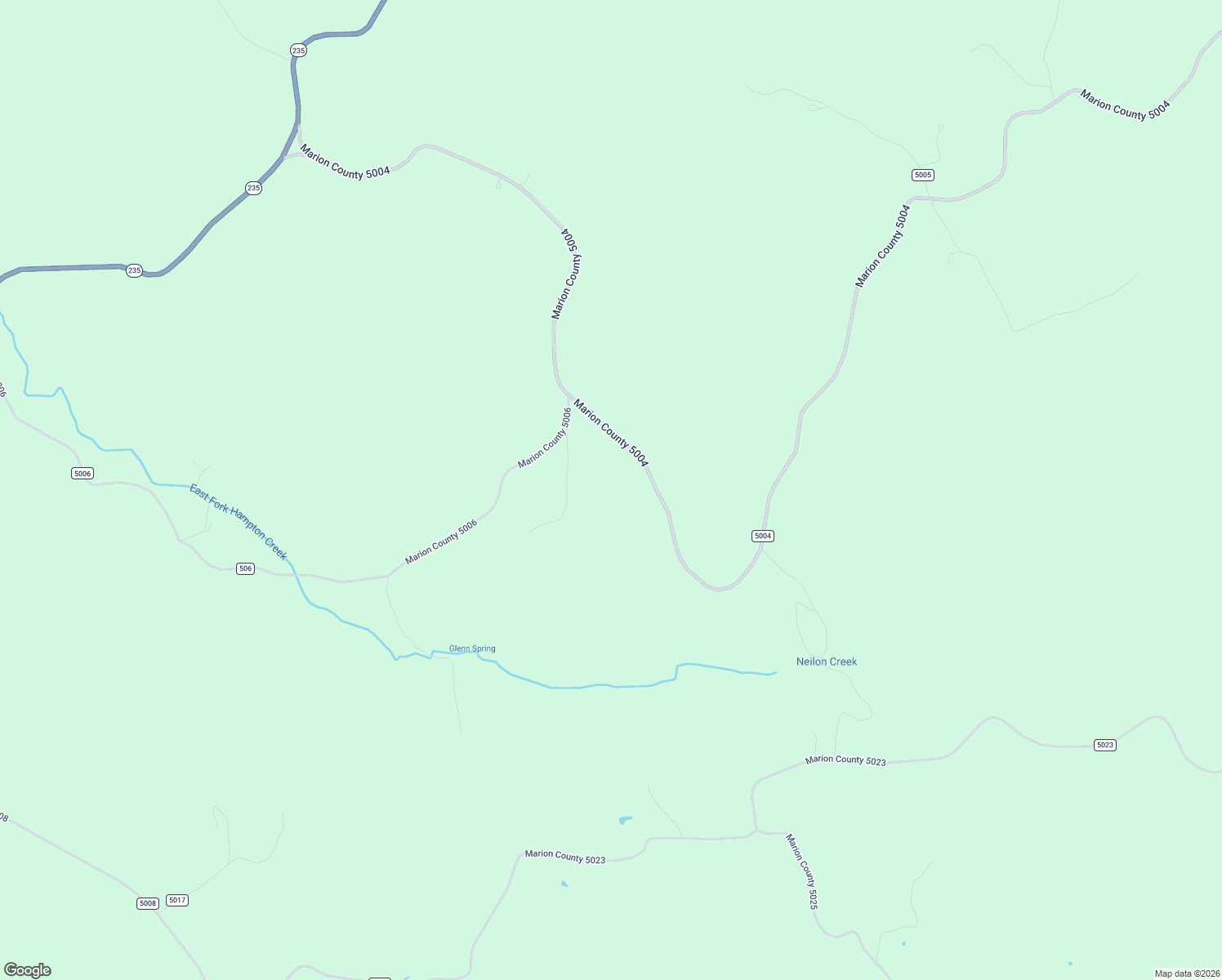 map of restaurants, bars, coffee shops, grocery stores, and more near 5684 Marion County 5004 in Valley Springs