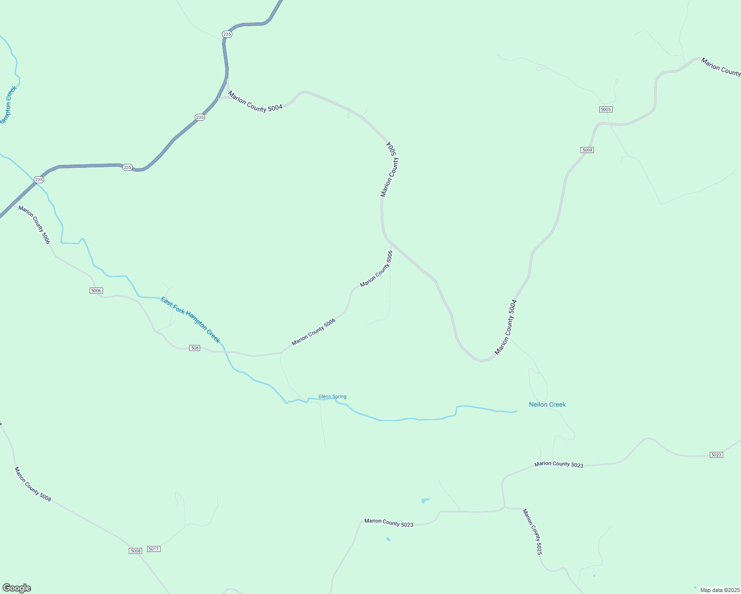map of restaurants, bars, coffee shops, grocery stores, and more near 6036 Marion County 5004 in Valley Springs