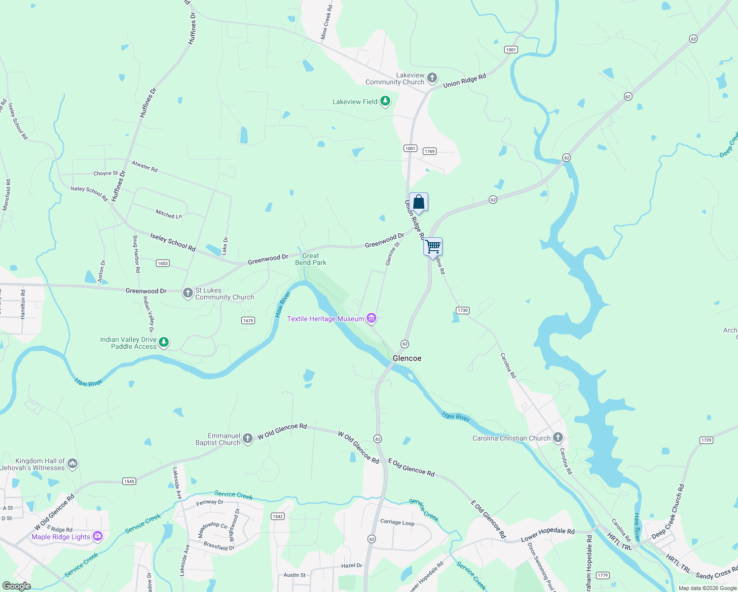 map of restaurants, bars, coffee shops, grocery stores, and more near 2445 Hodges Road in Burlington