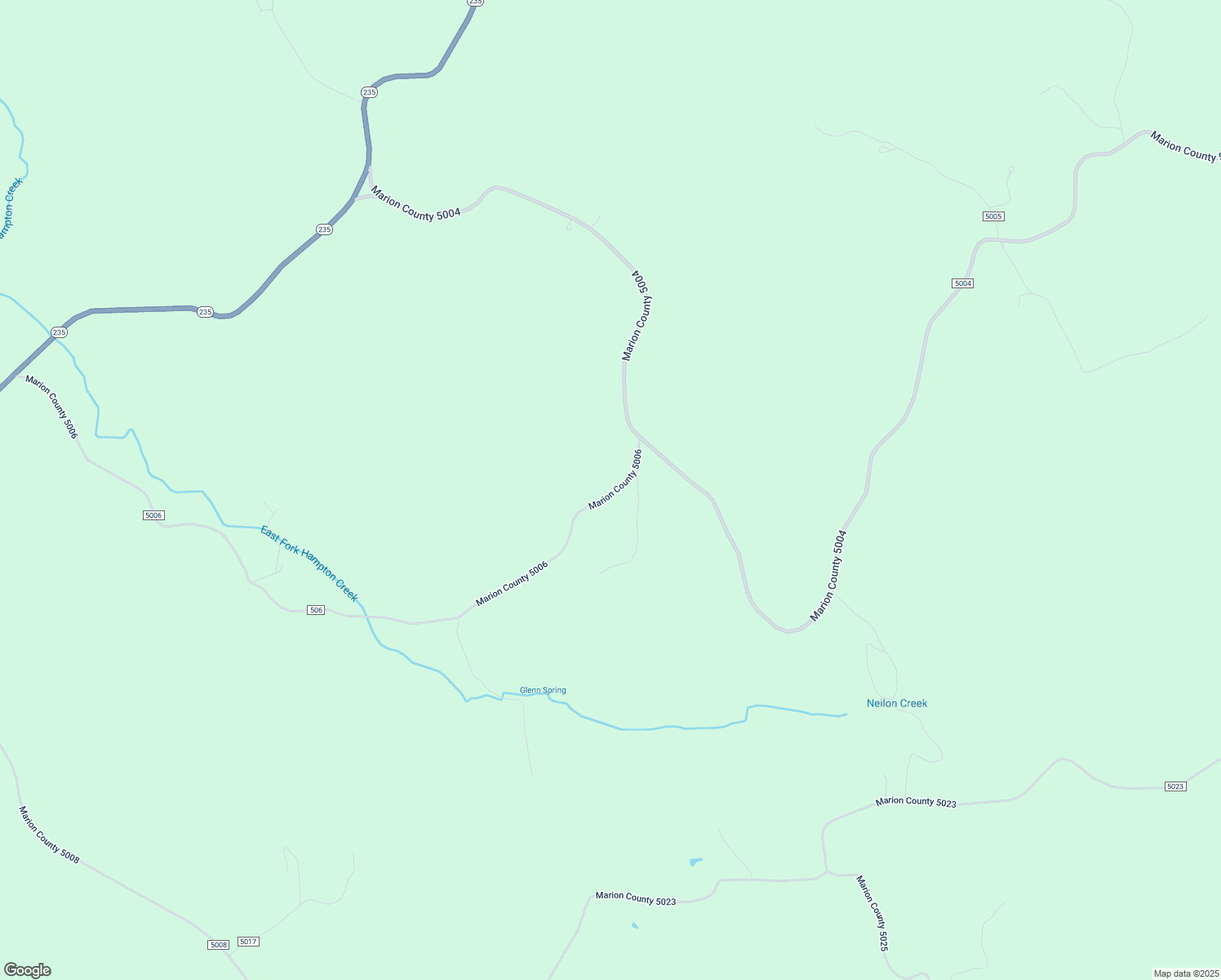 map of restaurants, bars, coffee shops, grocery stores, and more near 6036 Marion County 5004 in Valley Springs