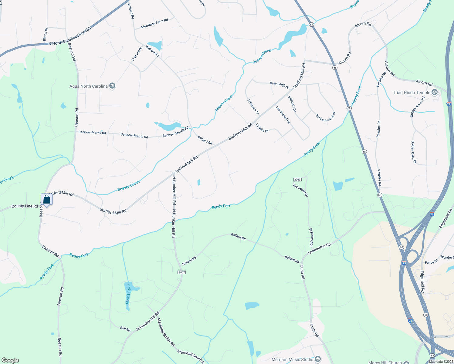 map of restaurants, bars, coffee shops, grocery stores, and more near 5205 Harley Stafford Dr in Oak Ridge
