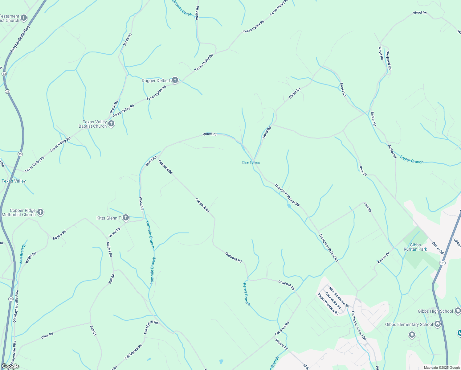 map of restaurants, bars, coffee shops, grocery stores, and more near 8510 Coppock Road in Corryton