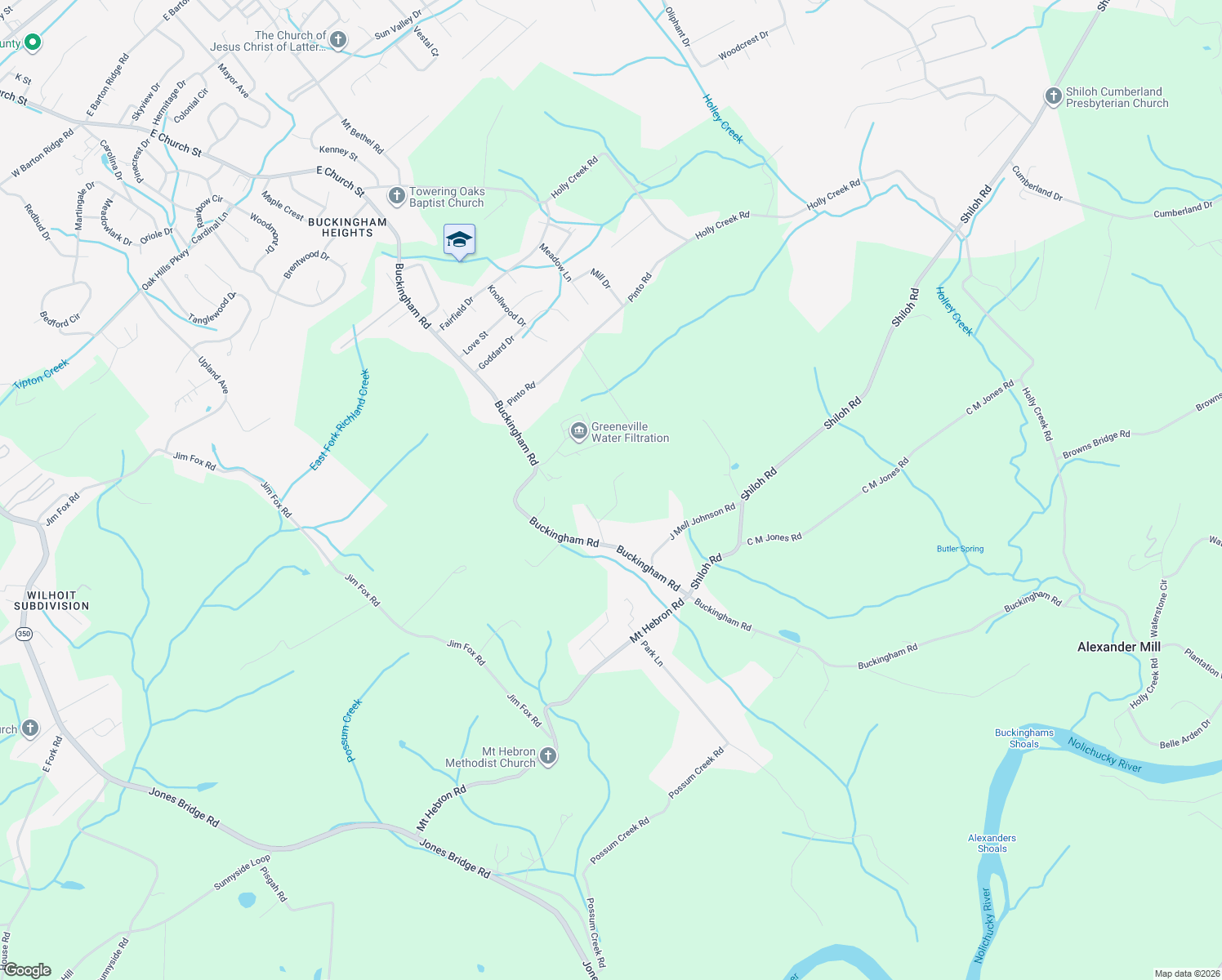 map of restaurants, bars, coffee shops, grocery stores, and more near 147 Ed Crum Way in Greeneville